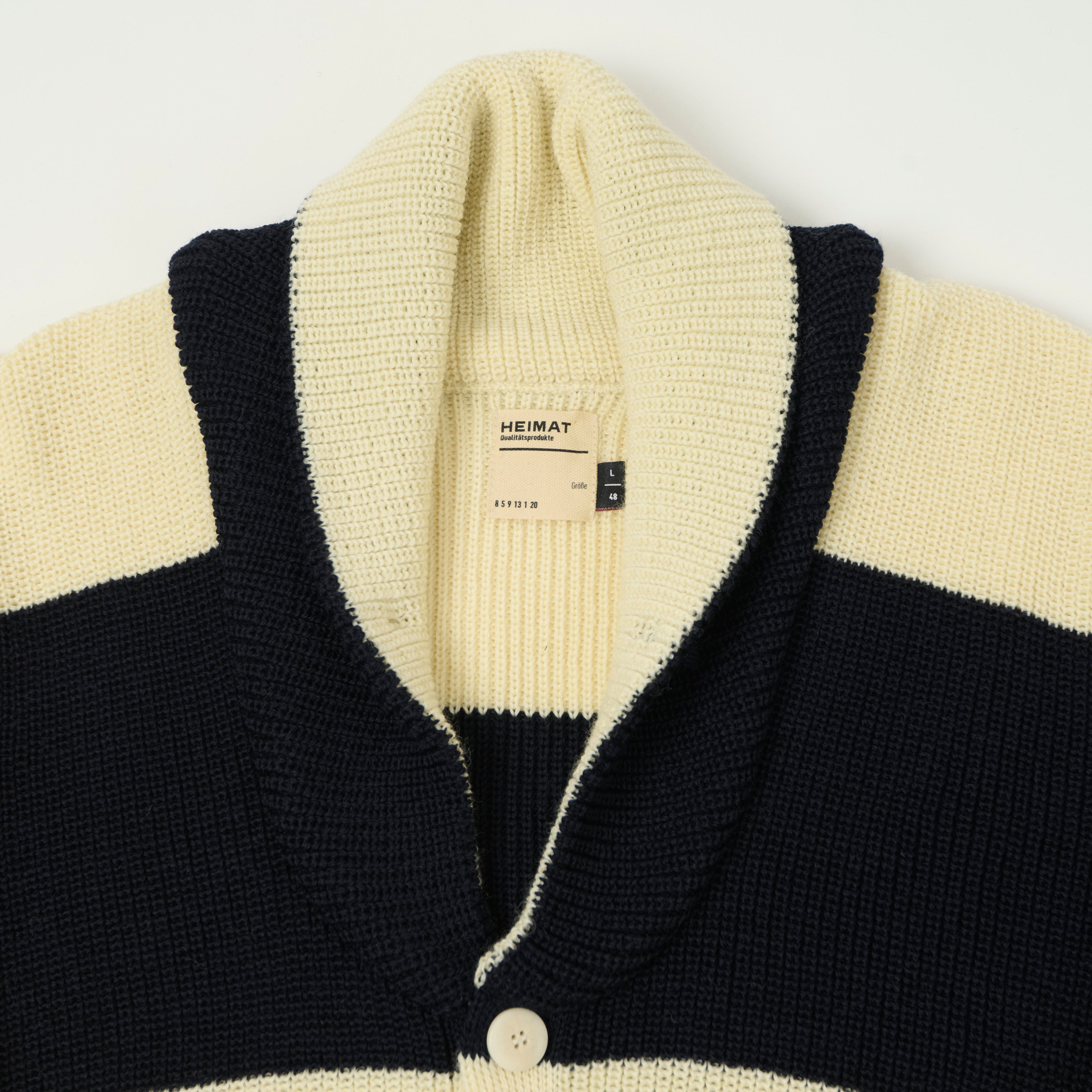 Heimat 'Eiger' Shawl Collar Cardigan - Ink/Seashell