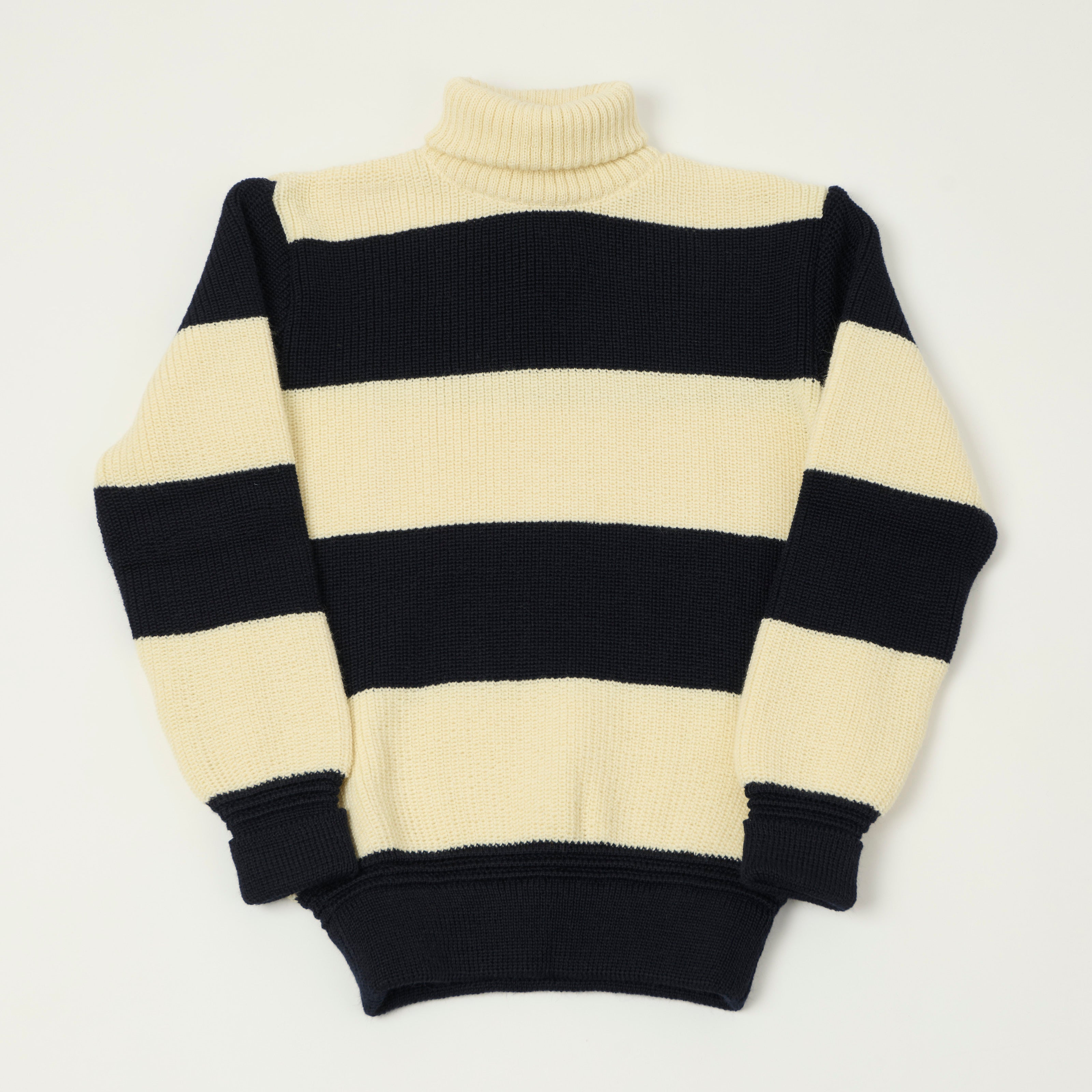 Heimat 'Rollkragen' Signal Stripe Rollneck - Seashell/Ink