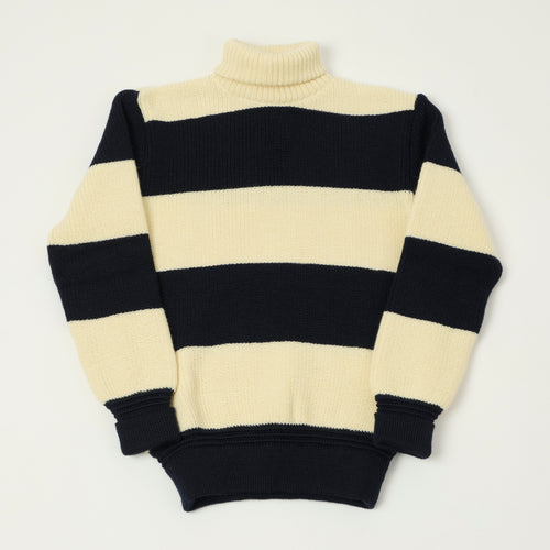 Heimat 'Rollkragen' Signal Stripe Rollneck - Seashell/Ink
