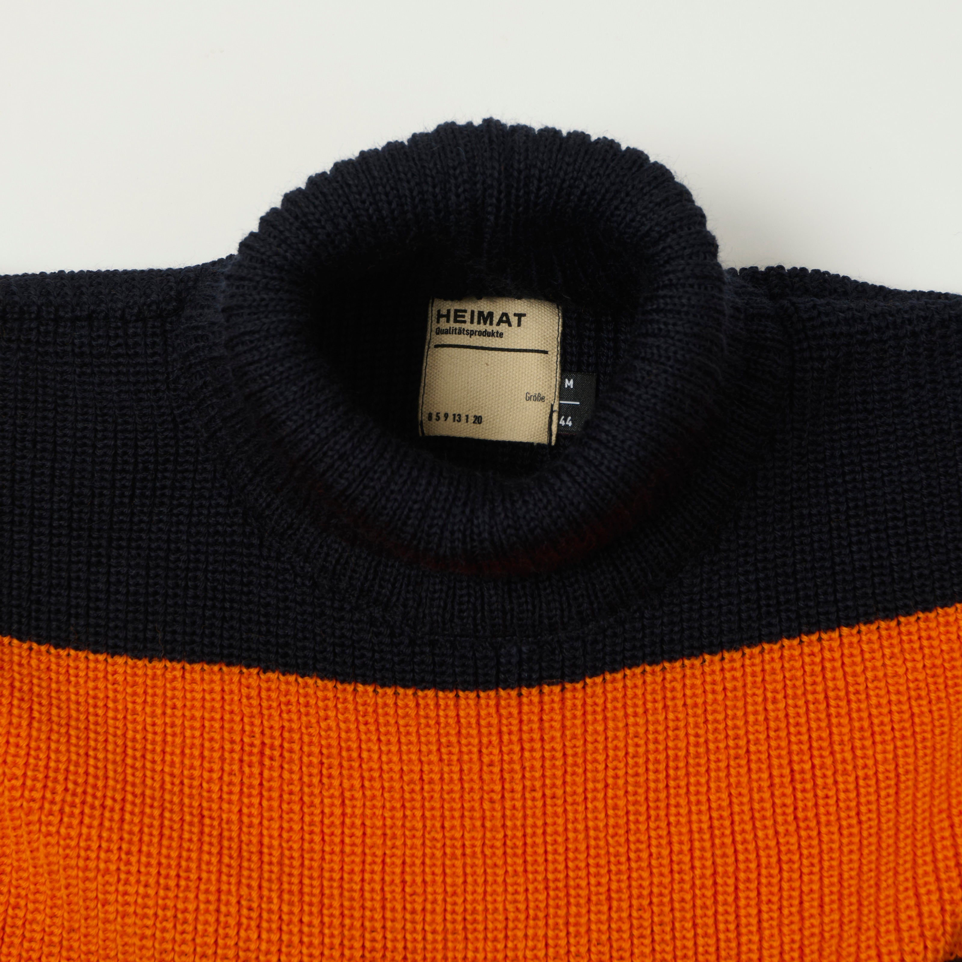 Heimat 'Rollkragen' Signal Stripe Rollneck - Ink/Rescue Orange