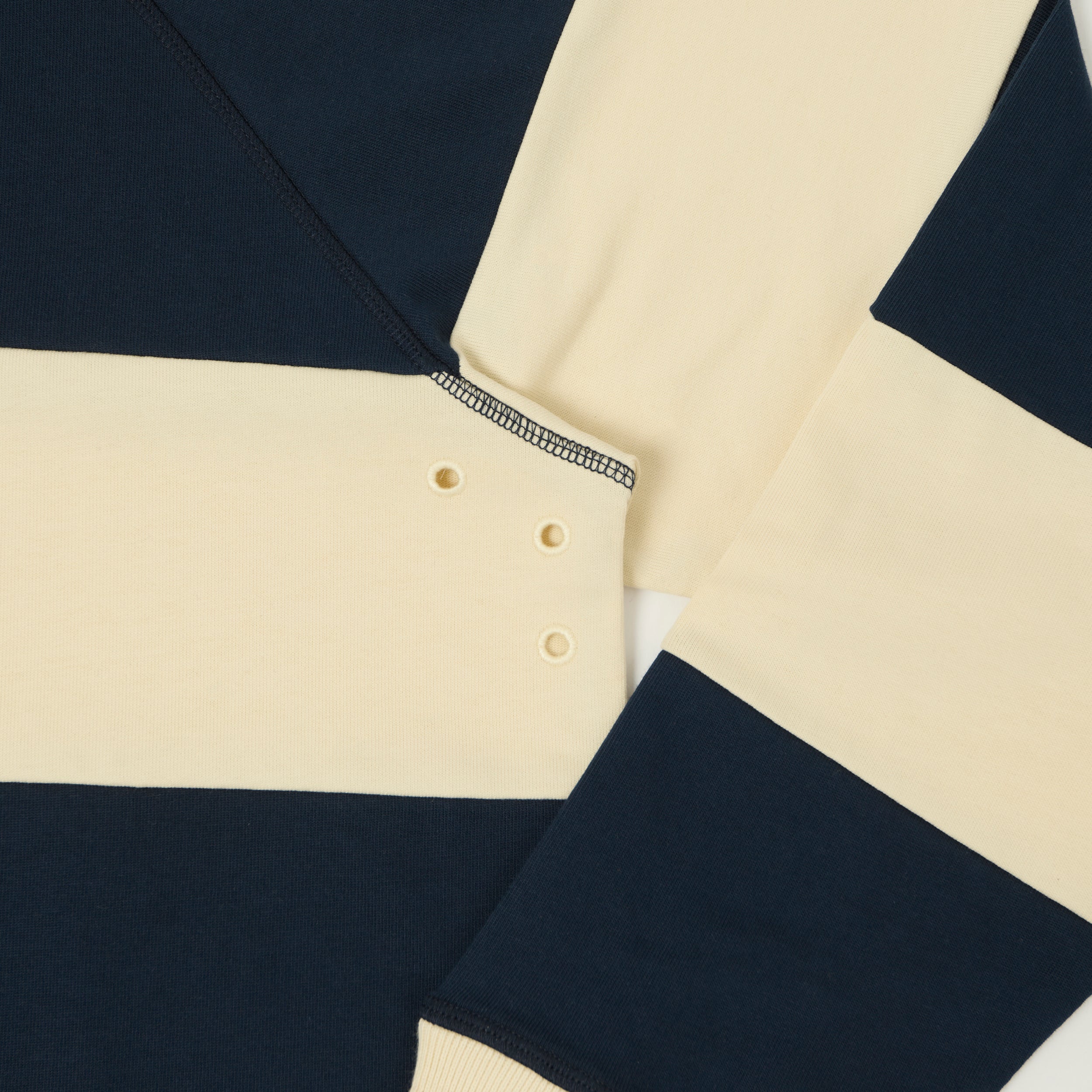 Heimat Raglan Sleeve Rugby Shirt - Ink Blue/Seashell