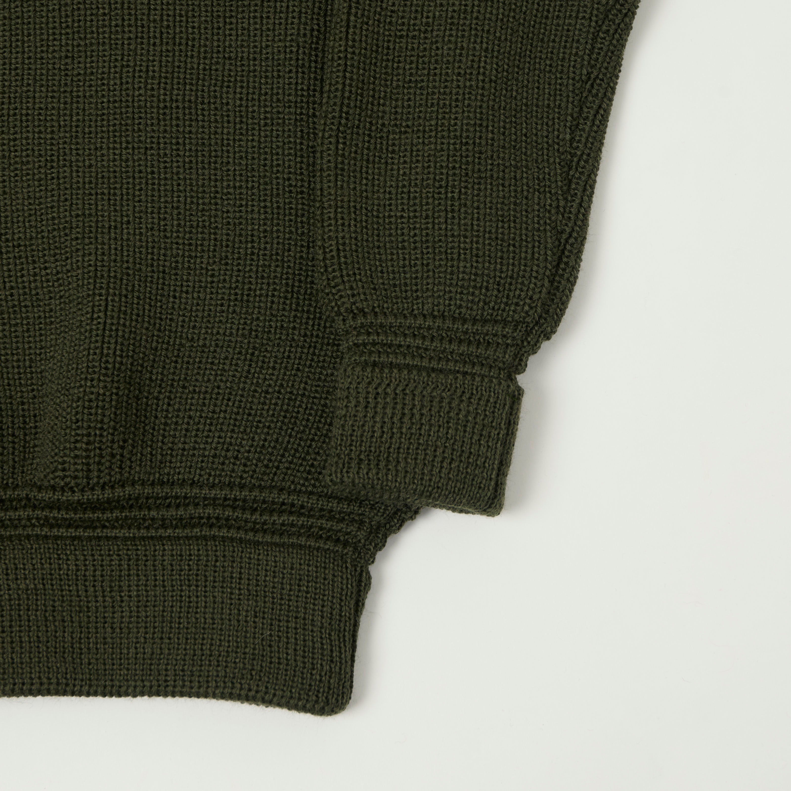 Heimat 'Rundhals' Crew Neck Jumper - Military Green