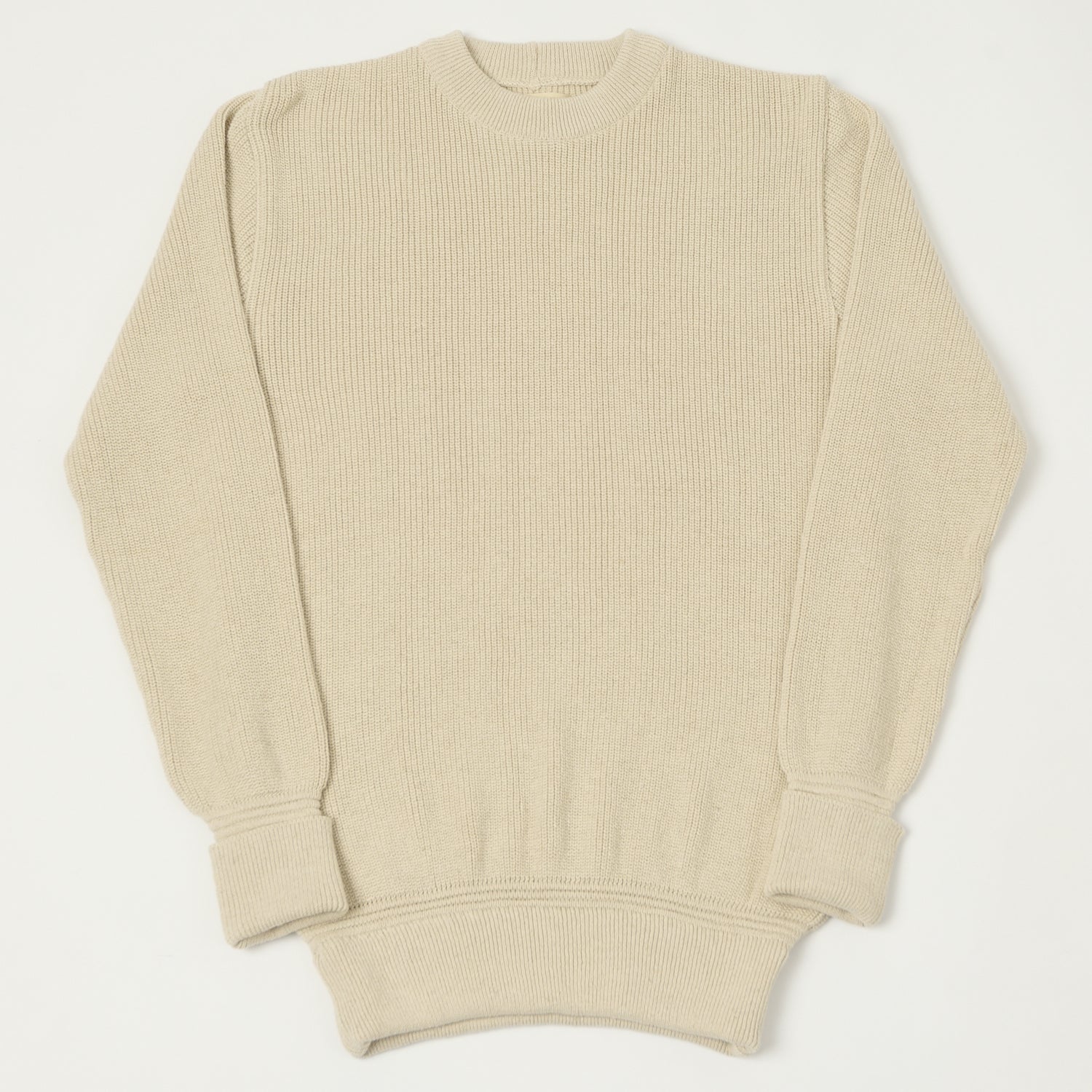 Heimat 'Rundhals' Cotton Linen Crew Neck Sweater - Seashell