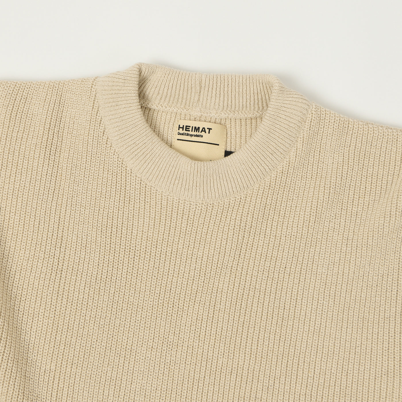 Heimat 'Rundhals' Cotton Linen Crew Neck Sweater - Seashell