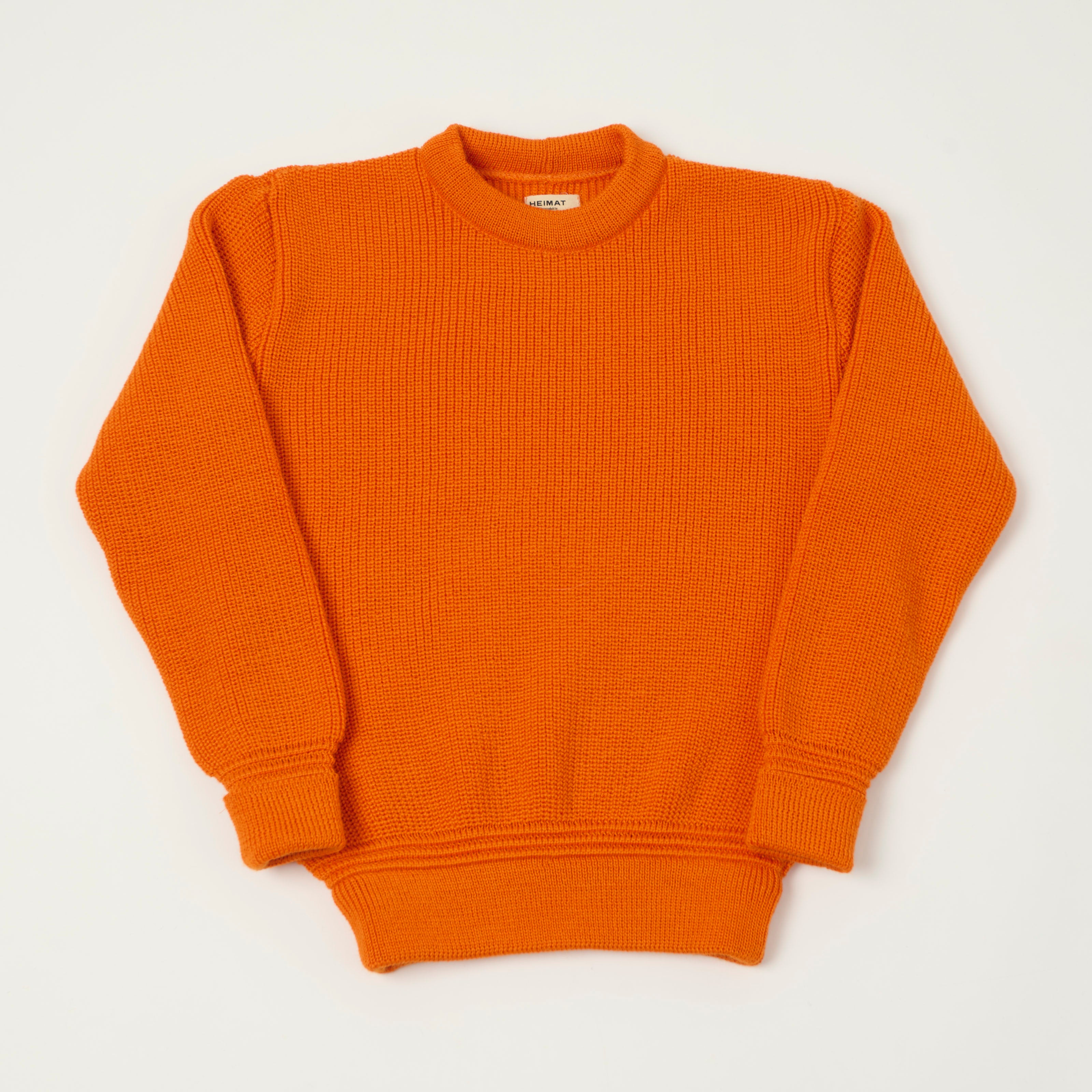 Heimat 'Rundhals' Crew Neck Jumper - Rescue Orange