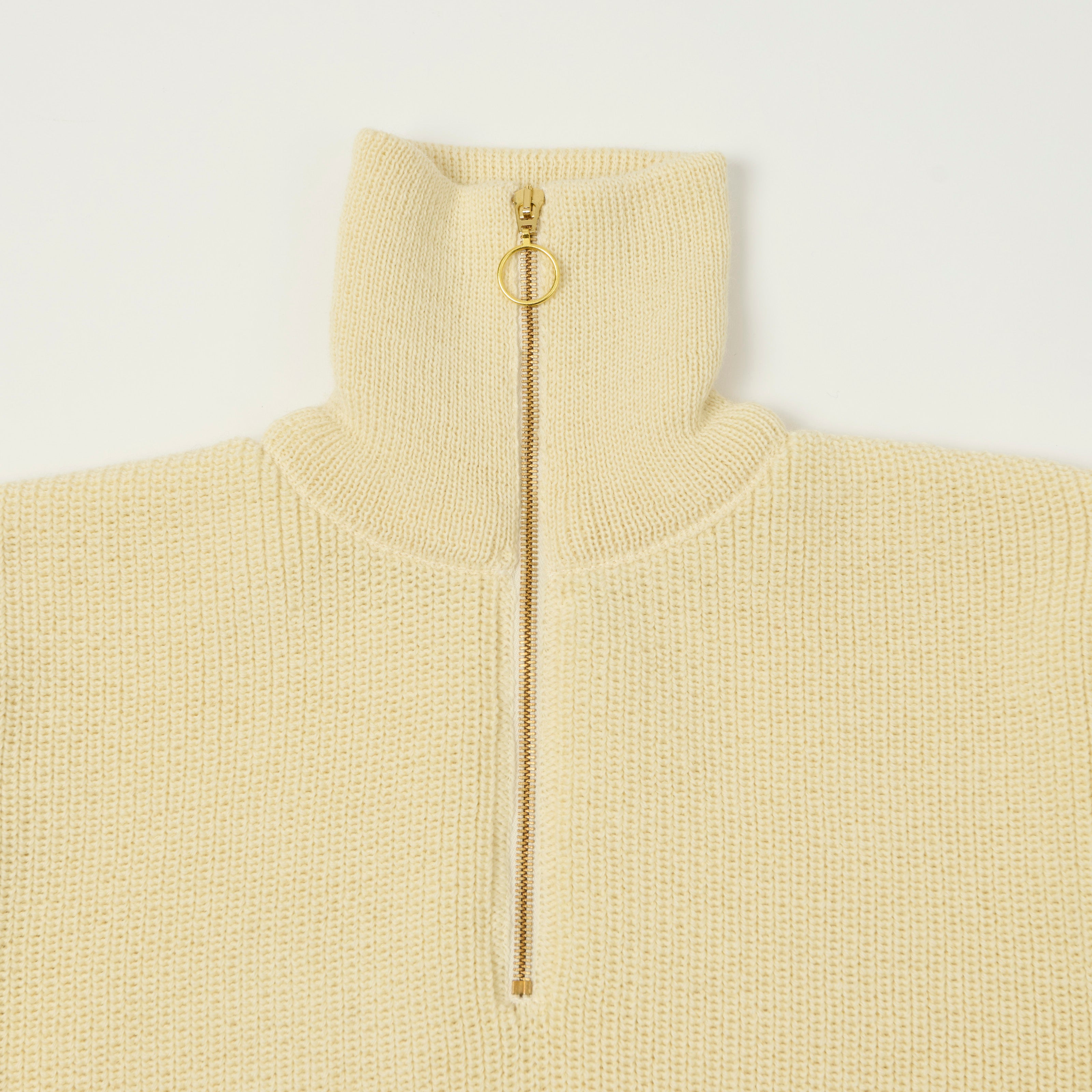 Heimat 'Segler' Quarter Zip Skipper Jumper - Seashell