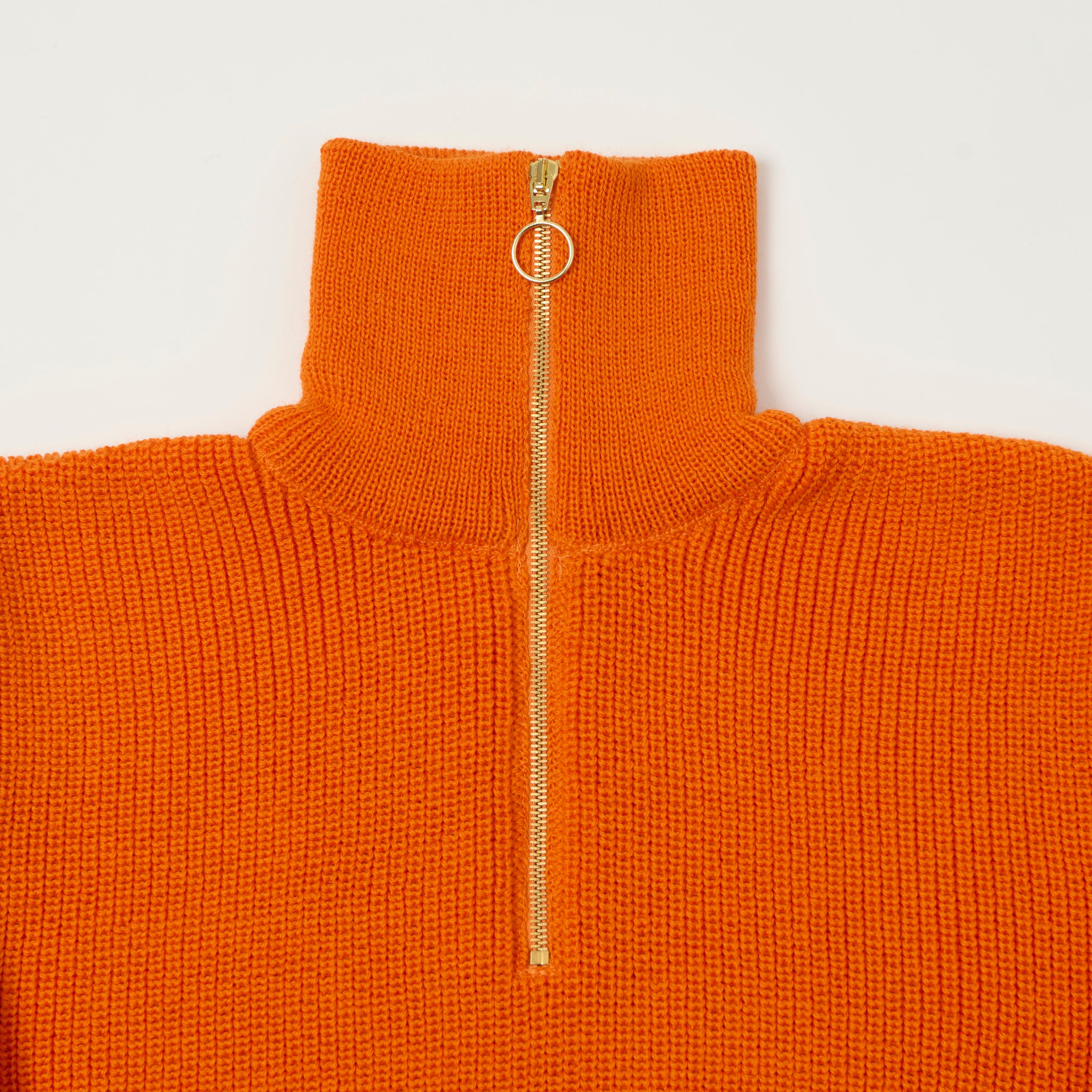Heimat 'Segler' Quarter Zip Skipper Jumper - Rescue Orange