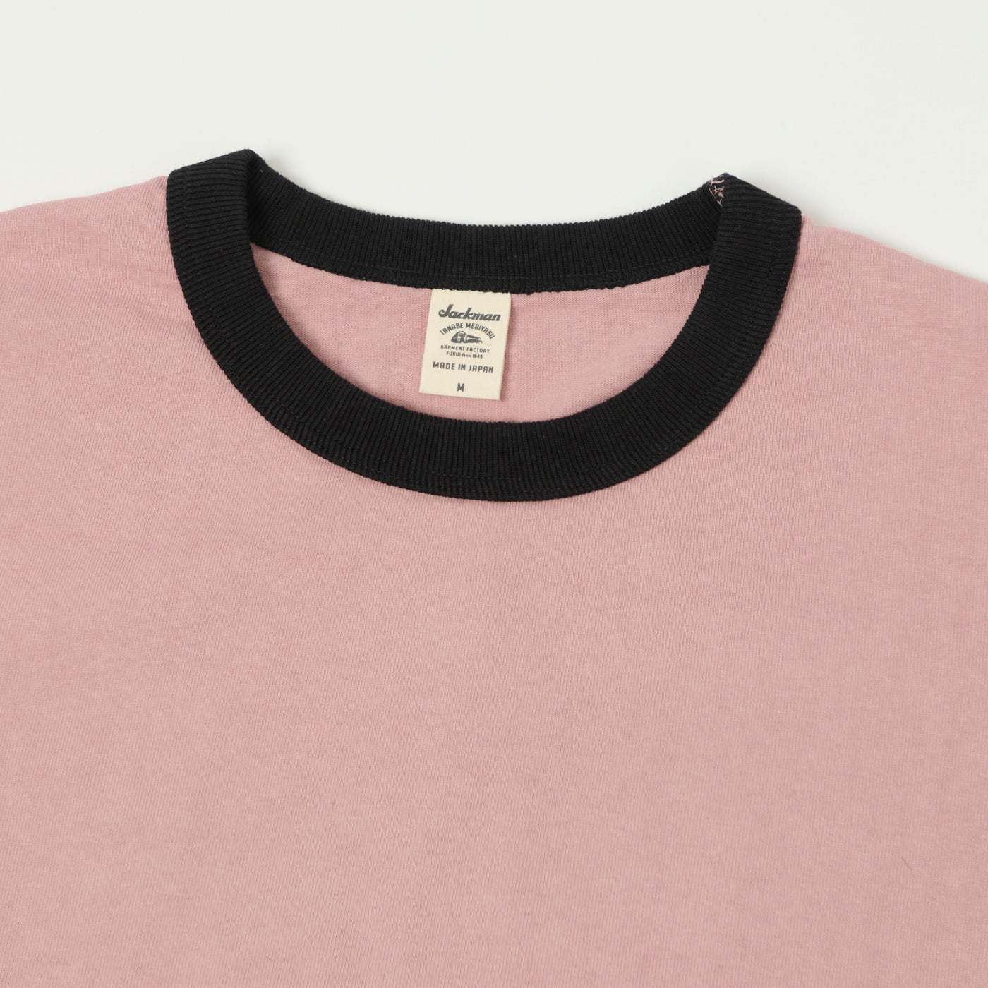 Jackman Long Sleeve Dotsume T-Shirt - Old Rose/Black