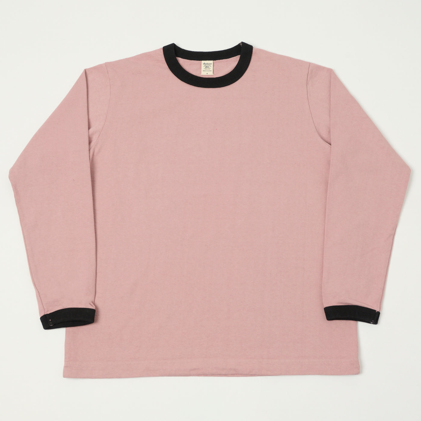 Jackman Long Sleeve Dotsume T-Shirt - Old Rose/Black