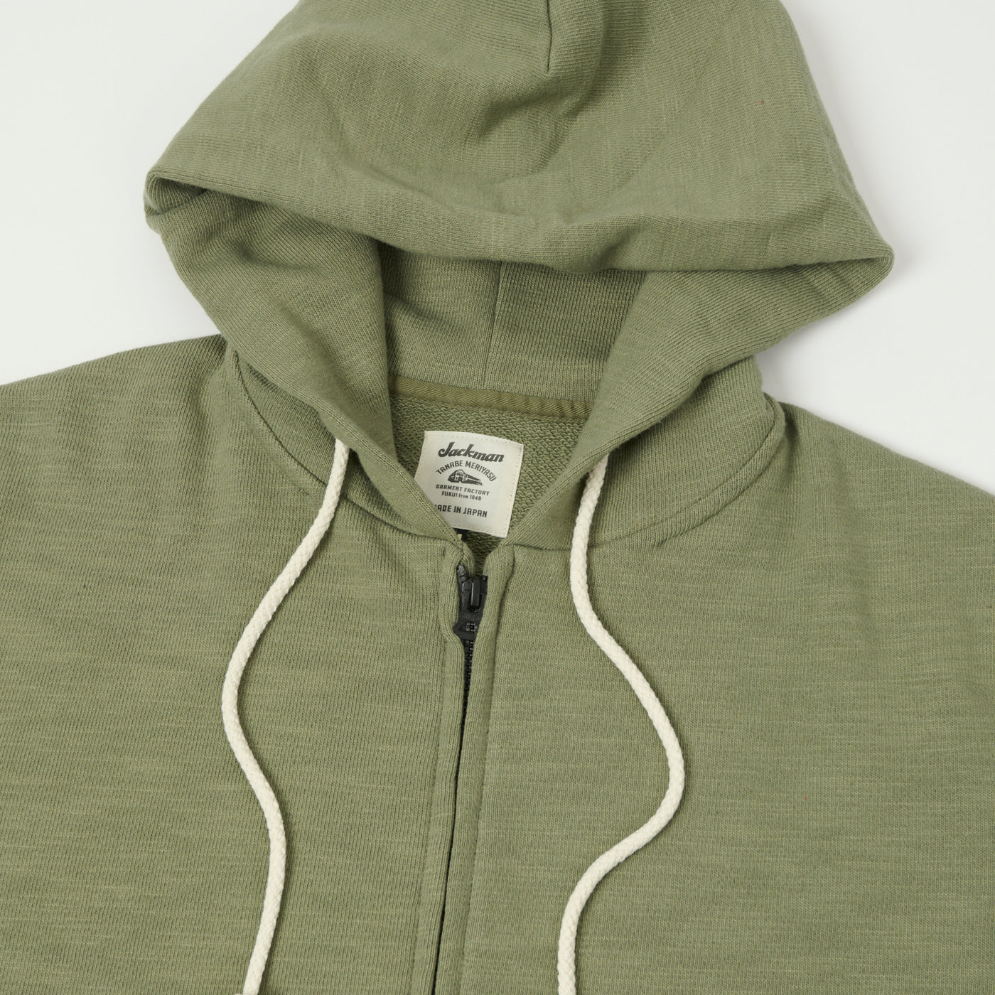 Jackman GG Zip Through Sweat Parka - Olive