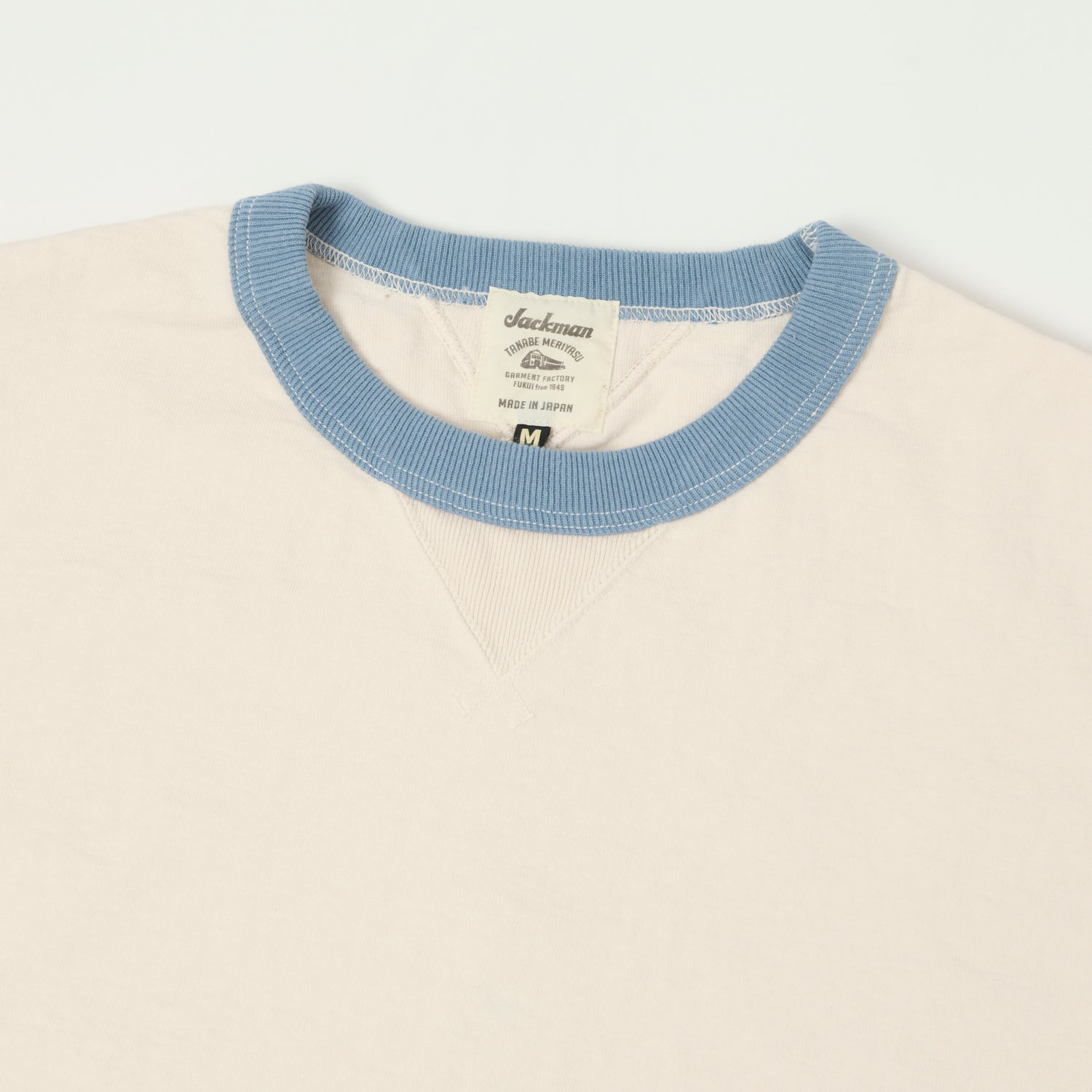 Jackman Dotsume Rib T-Shirt - Soft Pink/Blue Grey