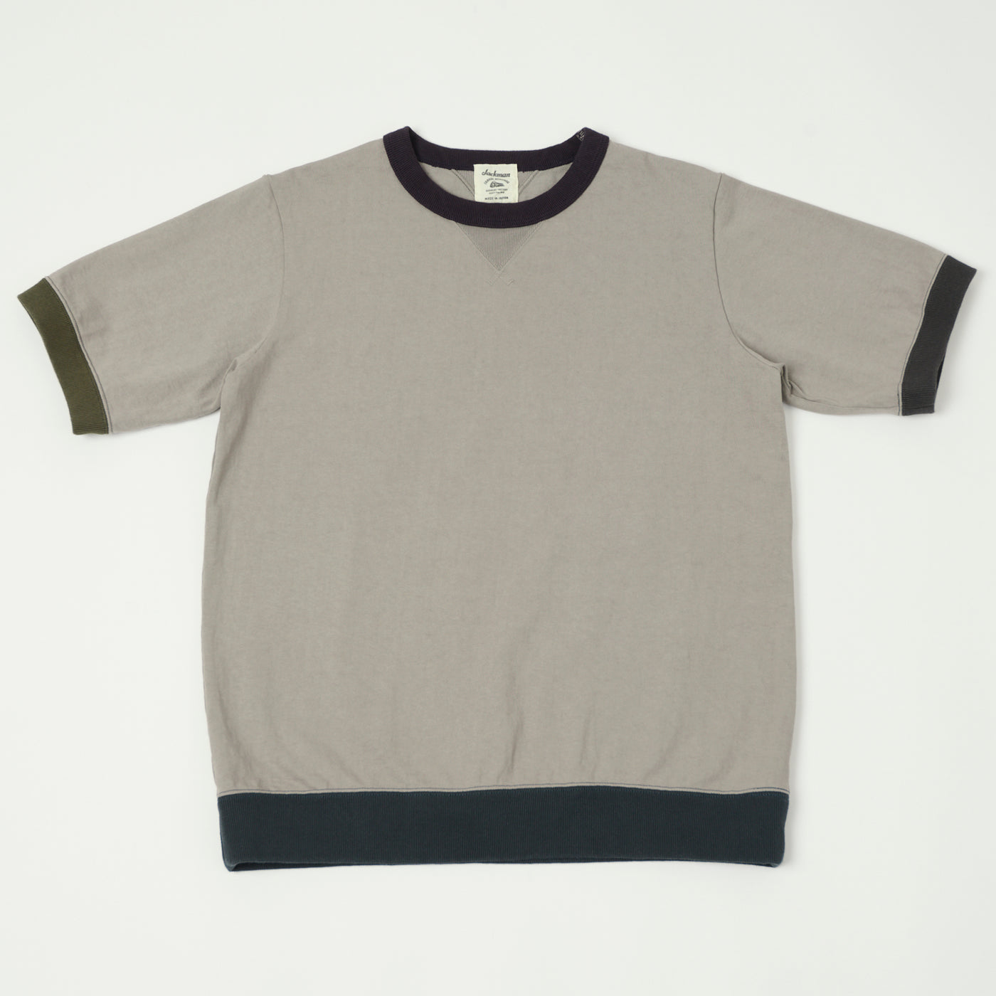 Jackman Dotsume Rib T-Shirt - Grey/4C