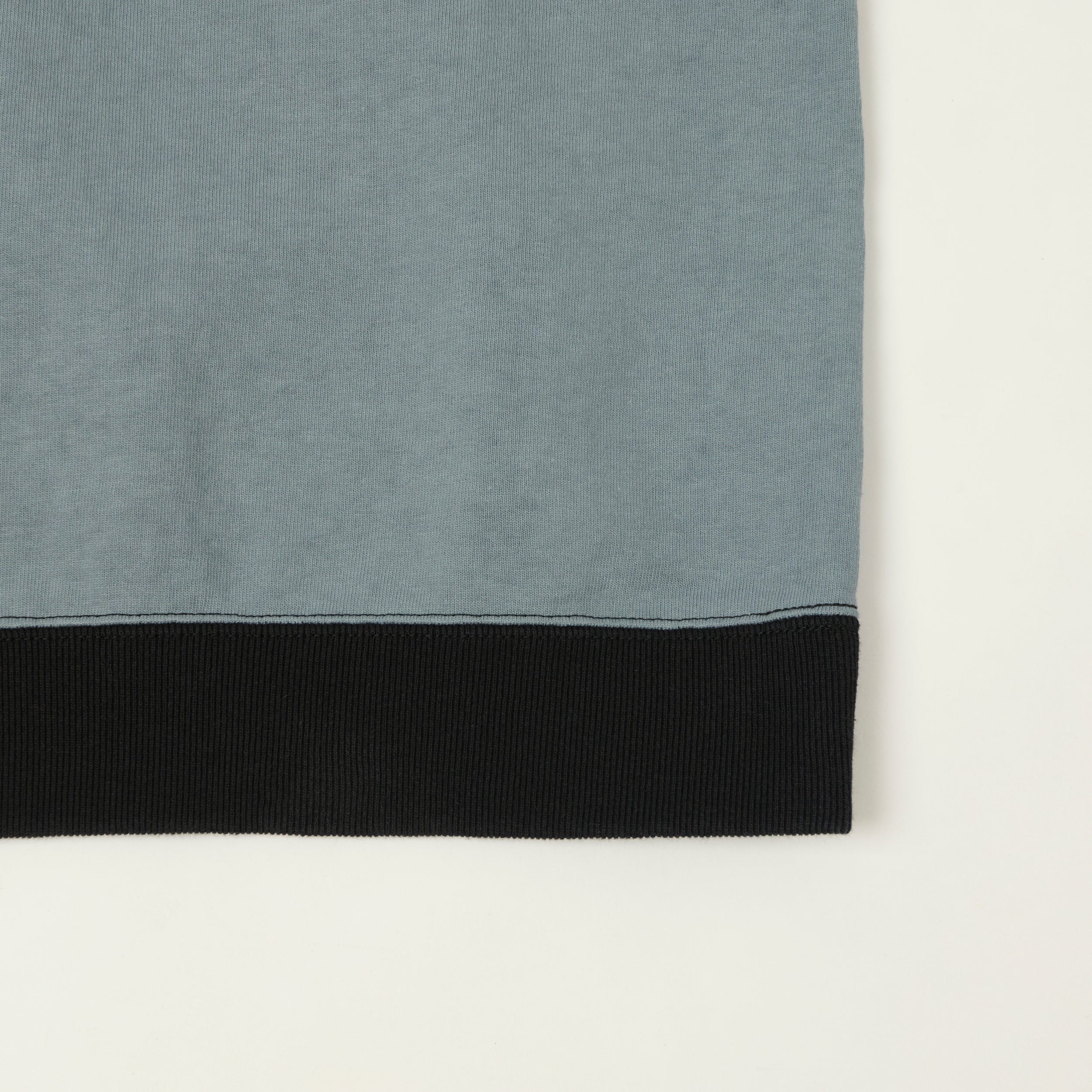 Jackman Dotsume Rib T-Shirt - Wolf Grey/Black