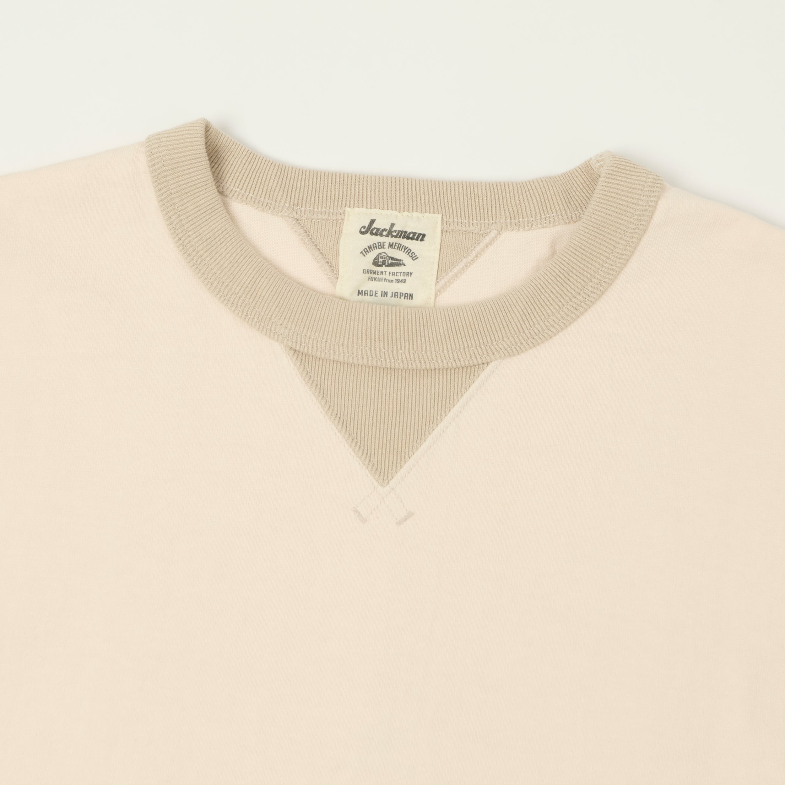 Jackman Dotsume Rib T-Shirt - Shell Pink/Dark Beige
