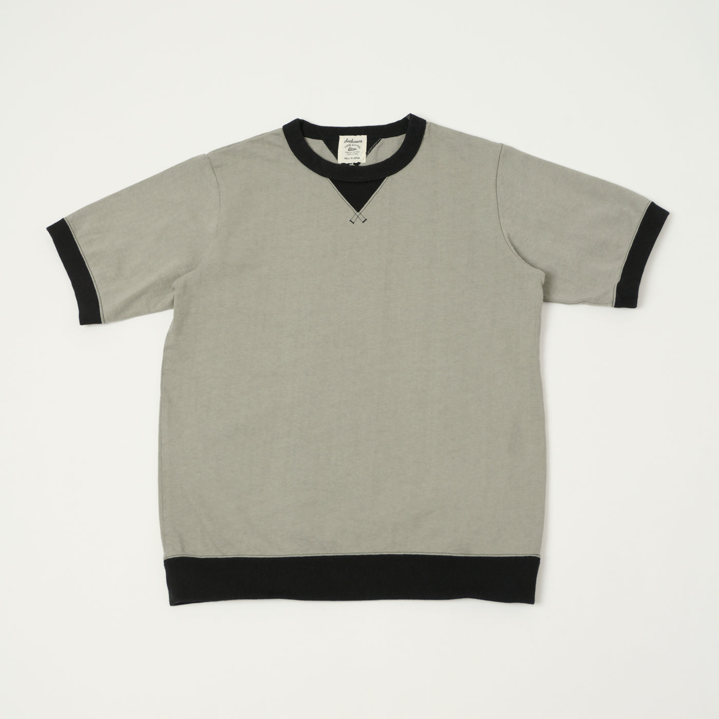 Jackman Dotsume Rib T-Shirt - Lizard Green/Black