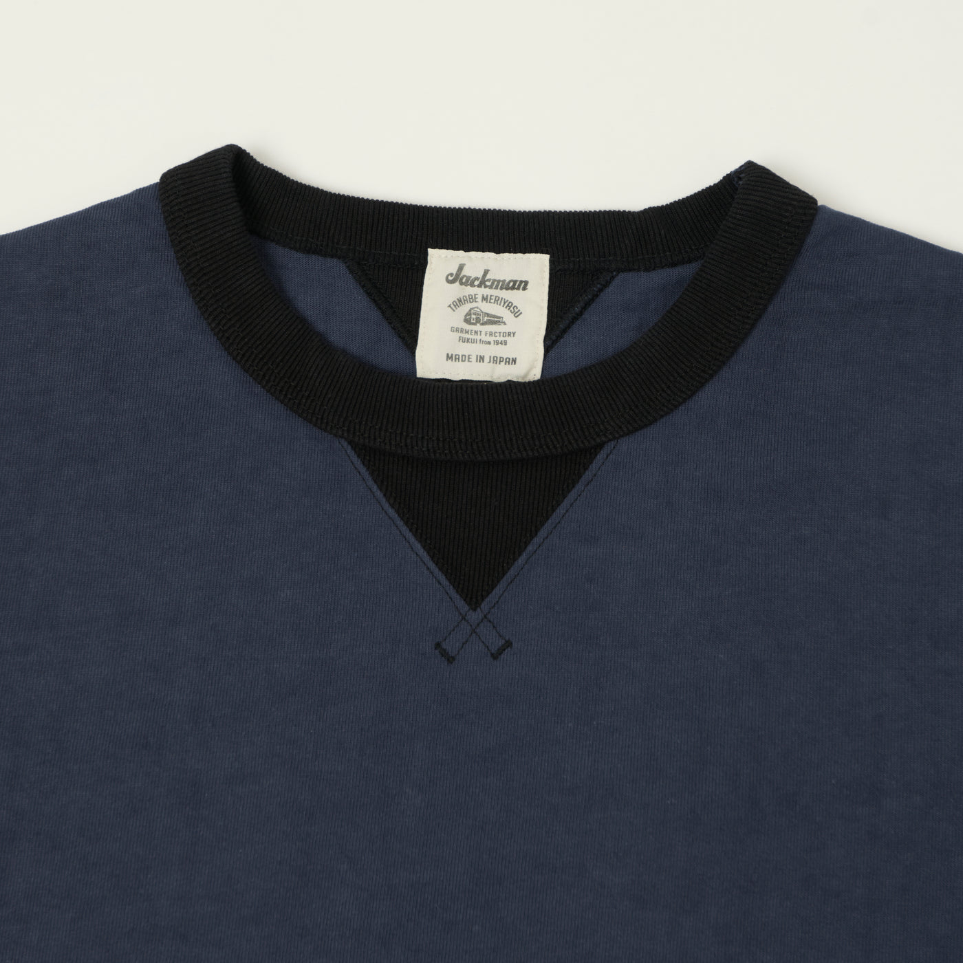 Jackman Dotsume Rib T-Shirt - Royal Navy/Black