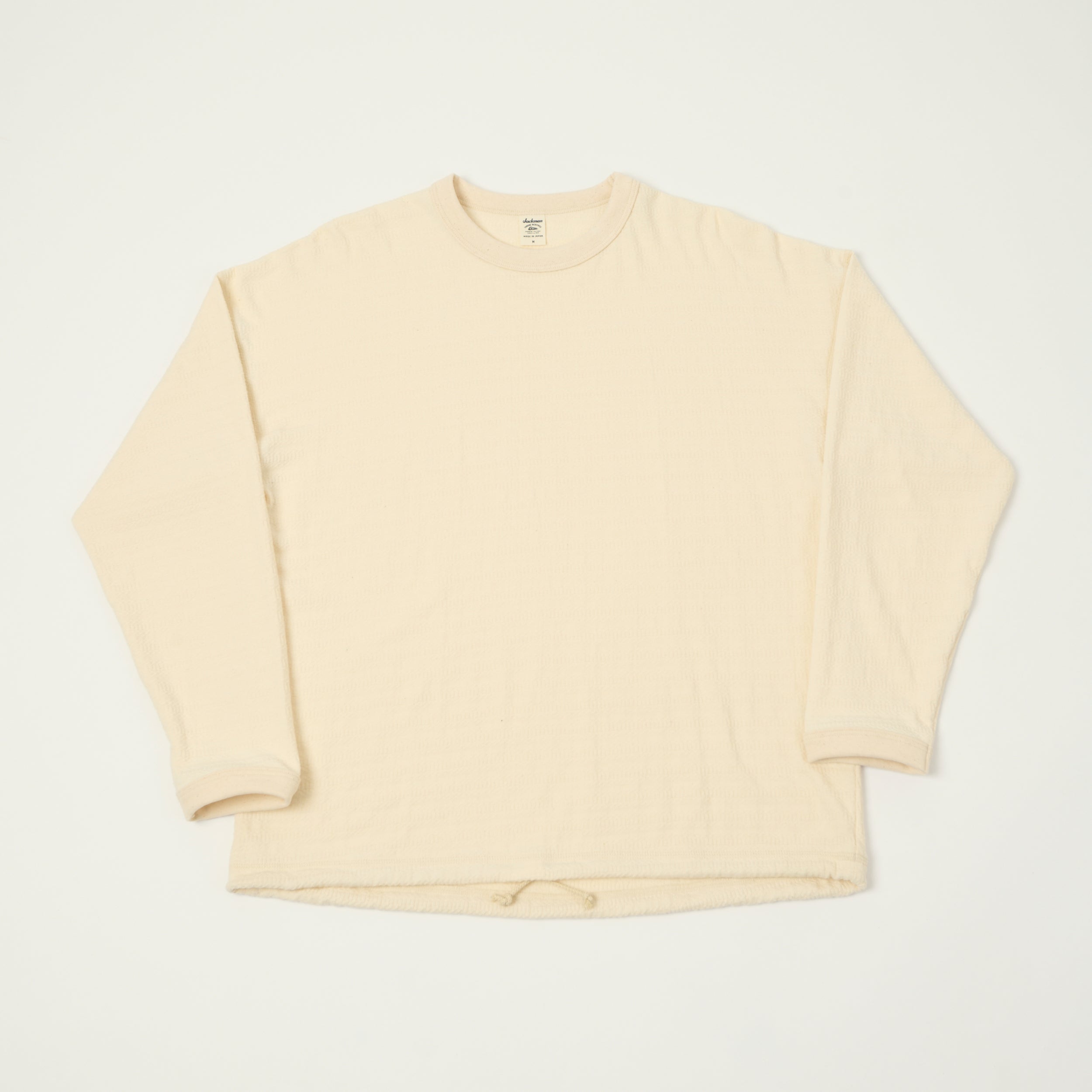 Jackman Jacquard Knit Long Sleeve Tee - Ecru