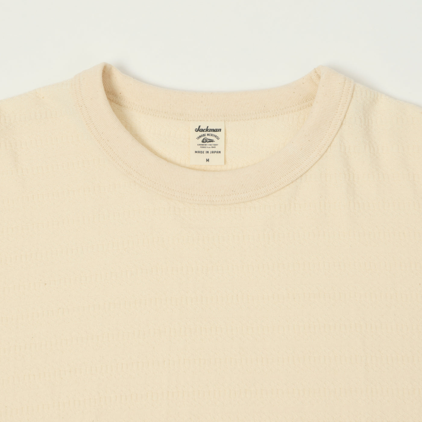 Jackman Jacquard Knit Long Sleeve Tee - Ecru