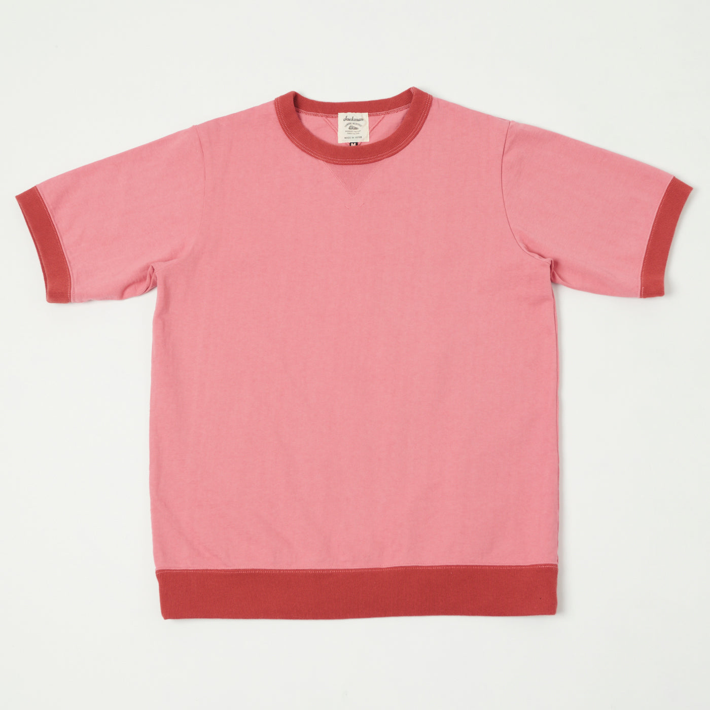 Jackman Dotsume Rib T-Shirt - Deep Pink/Tabasco