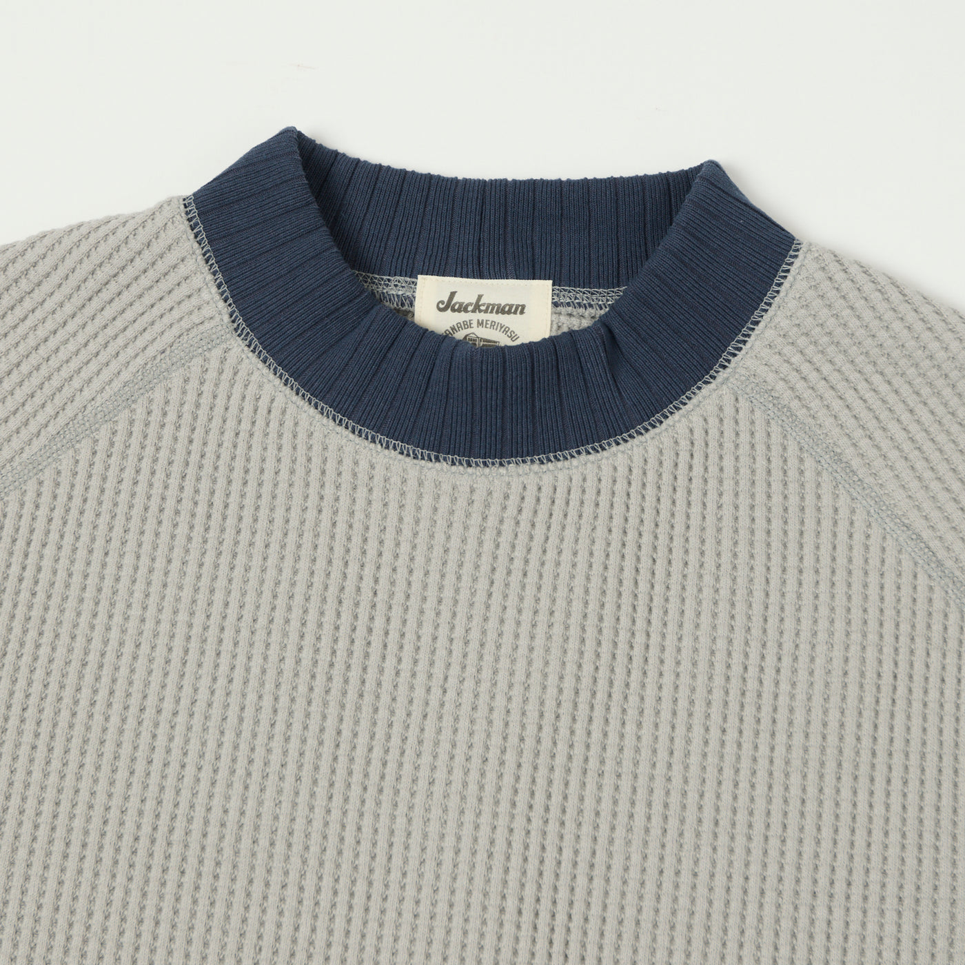 Jackman Midneck Waffle Sweatshirt - Grey/Navy