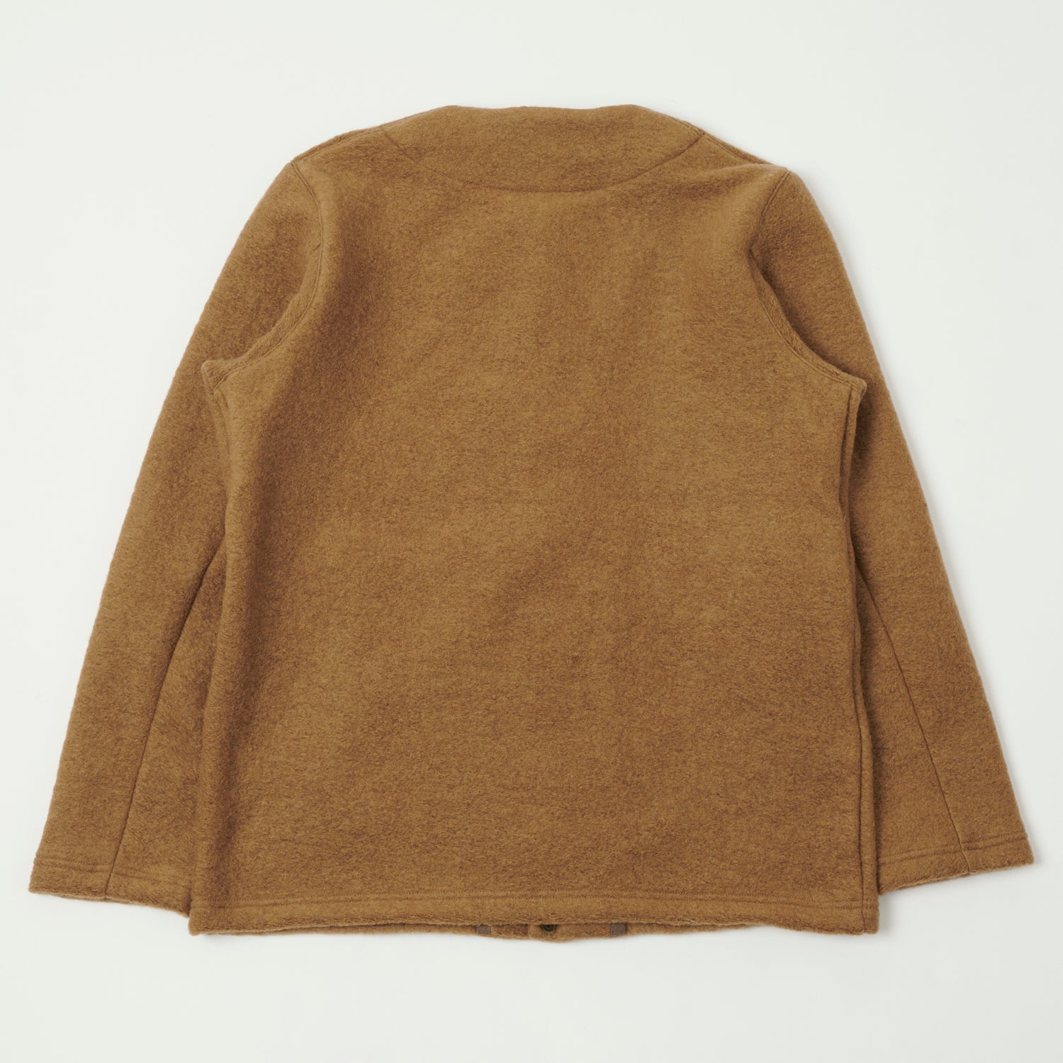 Jackman Wool Collarless Cardigan - Camel