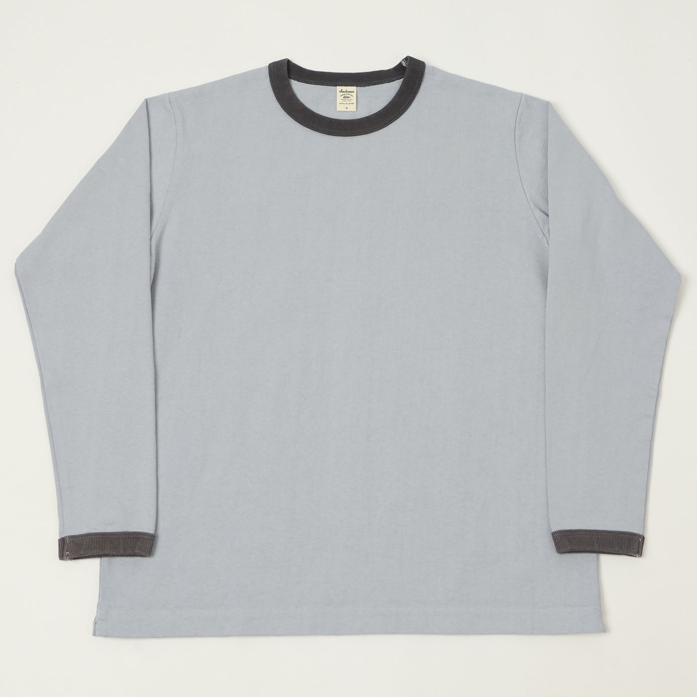 Jackman Long Sleeve Dotsume T-Shirt - Dusk Blue/Grey