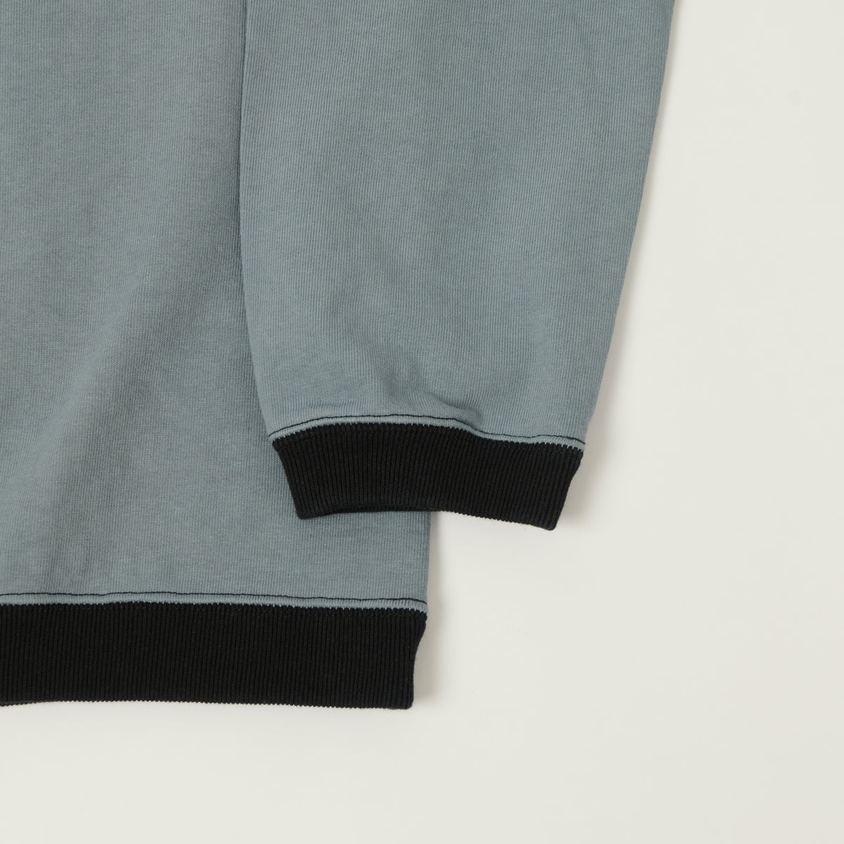 Jackman Long Sleeve Dotsume T-Shirt - Wolf Grey/Black