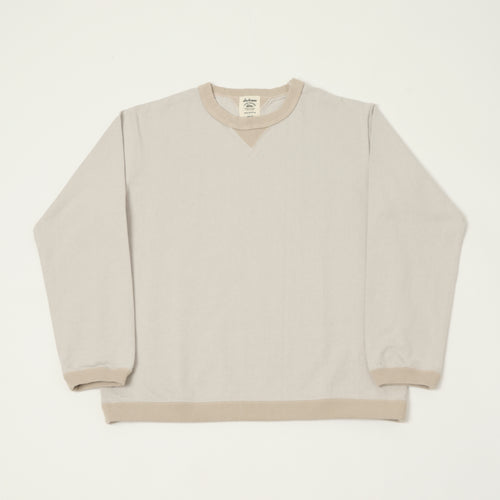 Jackman Long Sleeve Dotsume T-Shirt - Retro Silver/Dark Beige