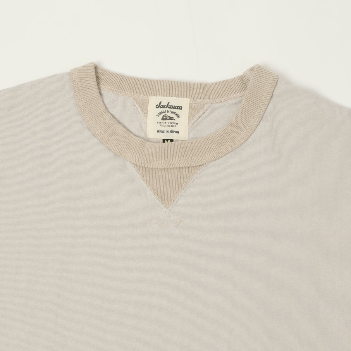 Jackman Long Sleeve Dotsume T-Shirt - Retro Silver/Dark Beige