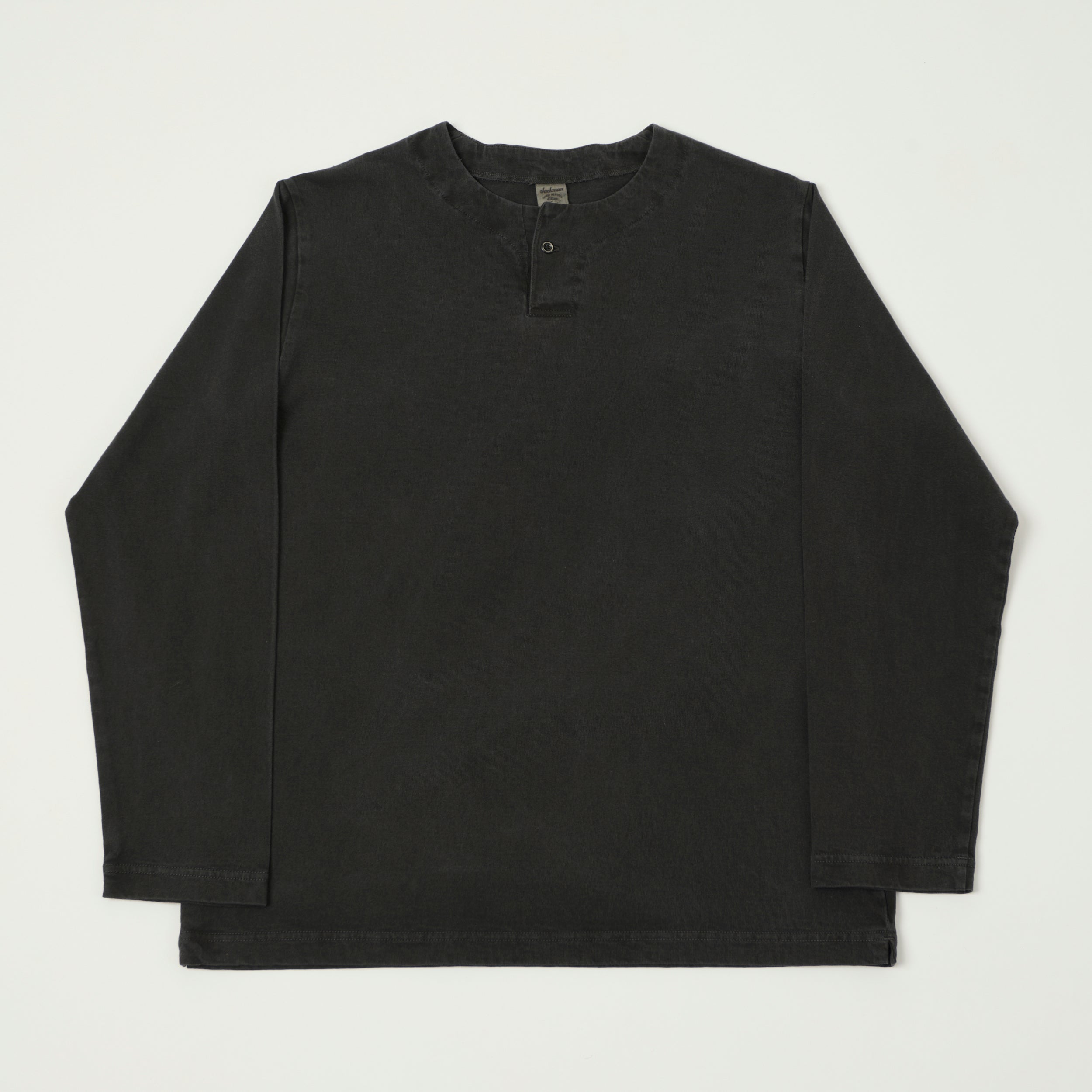 Jackman Long Sleeve Henley - Fade Black
