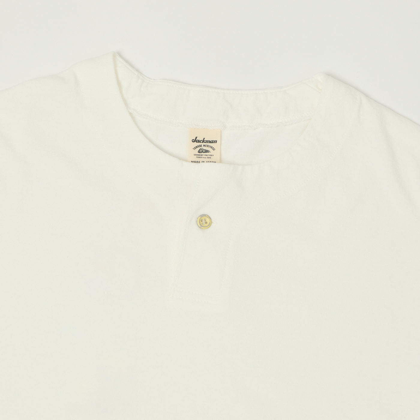 Jackman Long Sleeve Henley - White