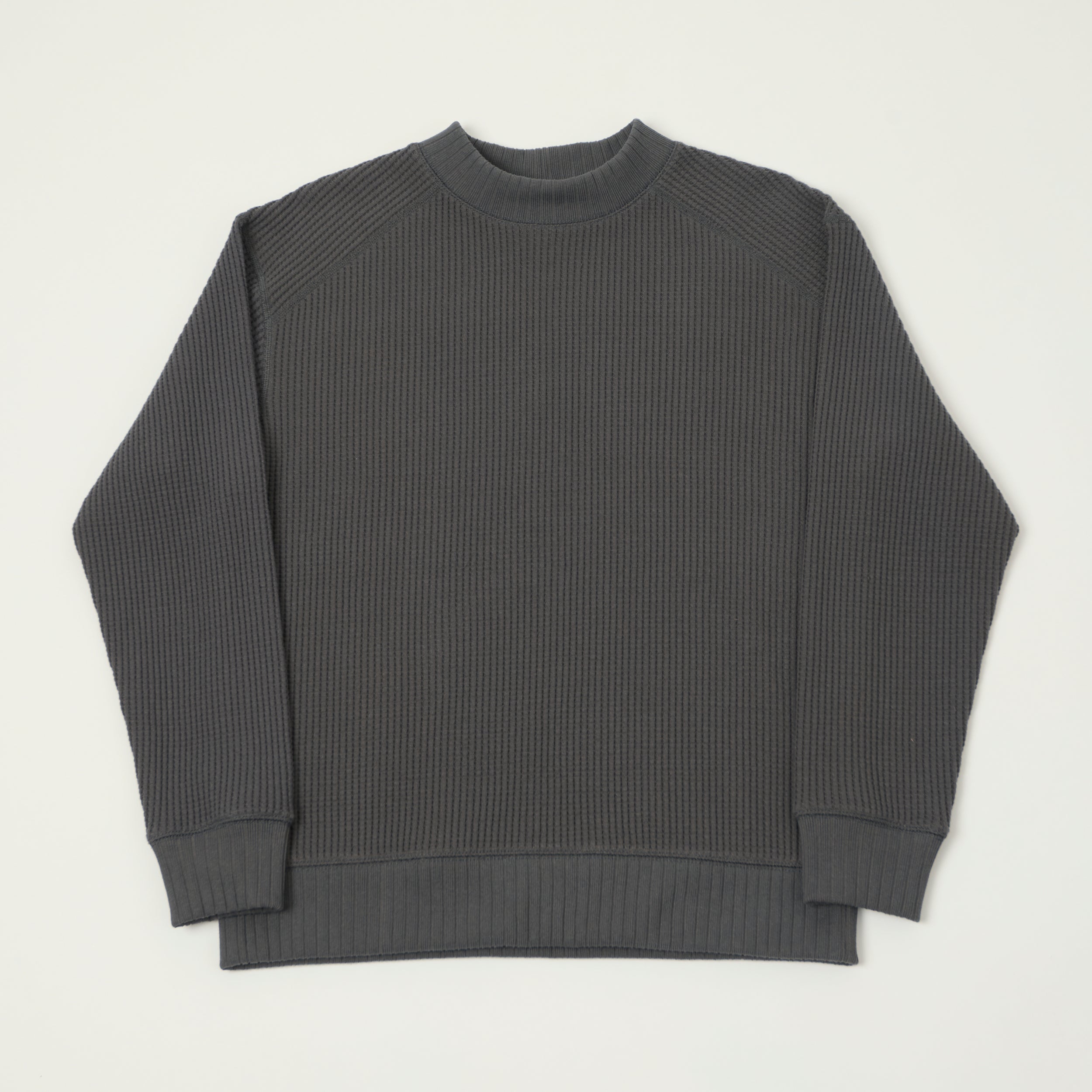 Jackman Midneck Waffle Sweatshirt - Dark Grey