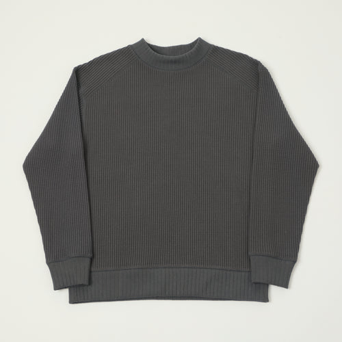 Jackman Midneck Waffle Sweatshirt - Dark Grey