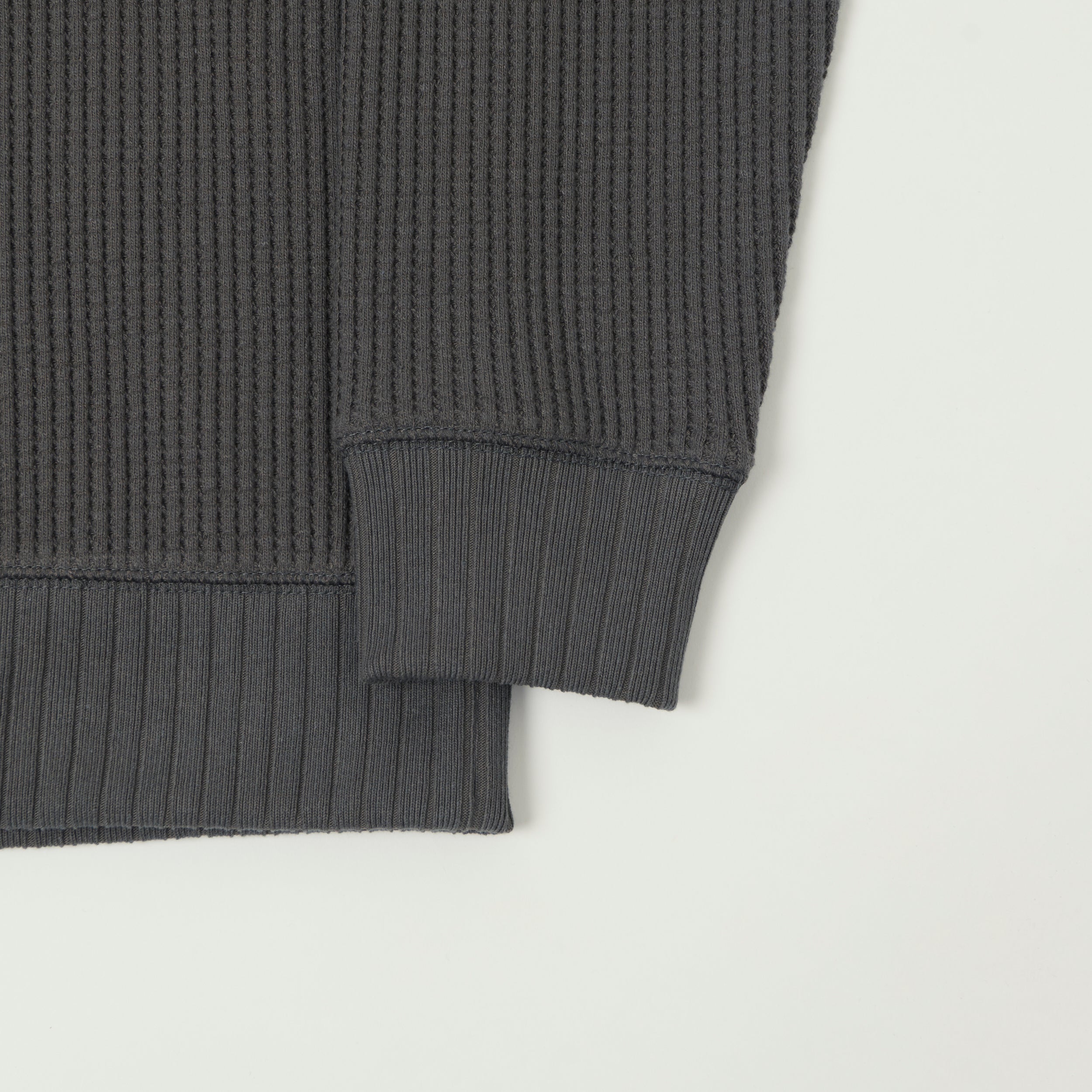 Jackman Midneck Waffle Sweatshirt - Dark Grey