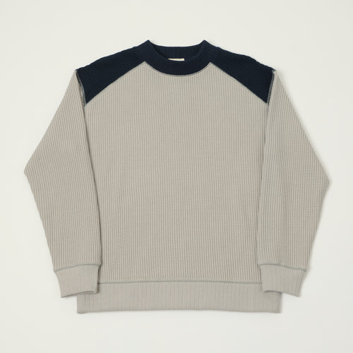 Jackman Midneck Waffle Sweatshirt - Concrete/Navy