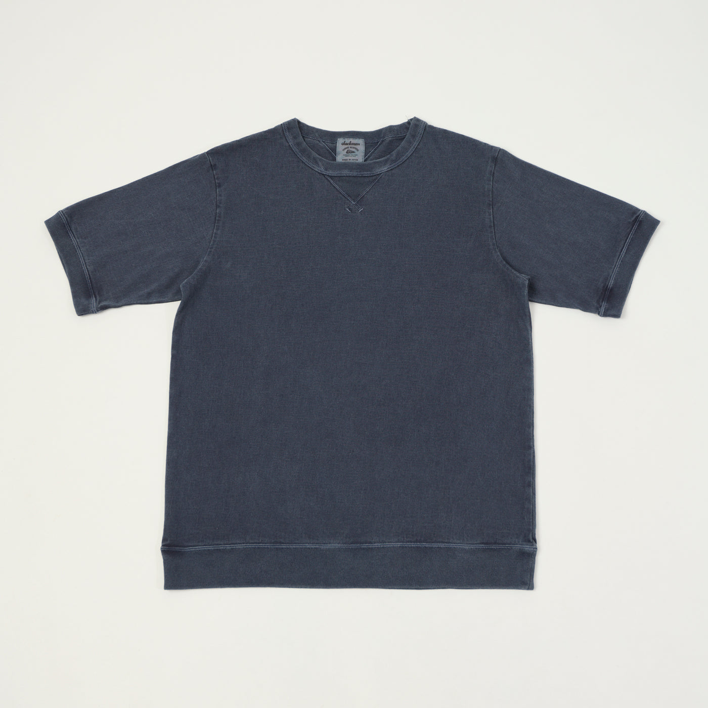 Jackman Dotsume Rib T-Shirt - Fade Navy