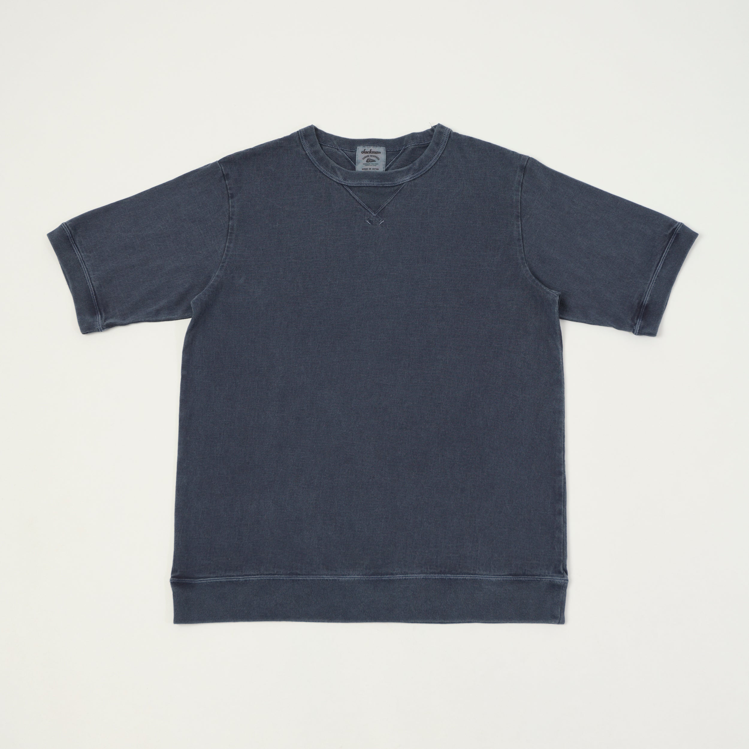 Jackman Dotsume Rib T-Shirt - Fade Navy