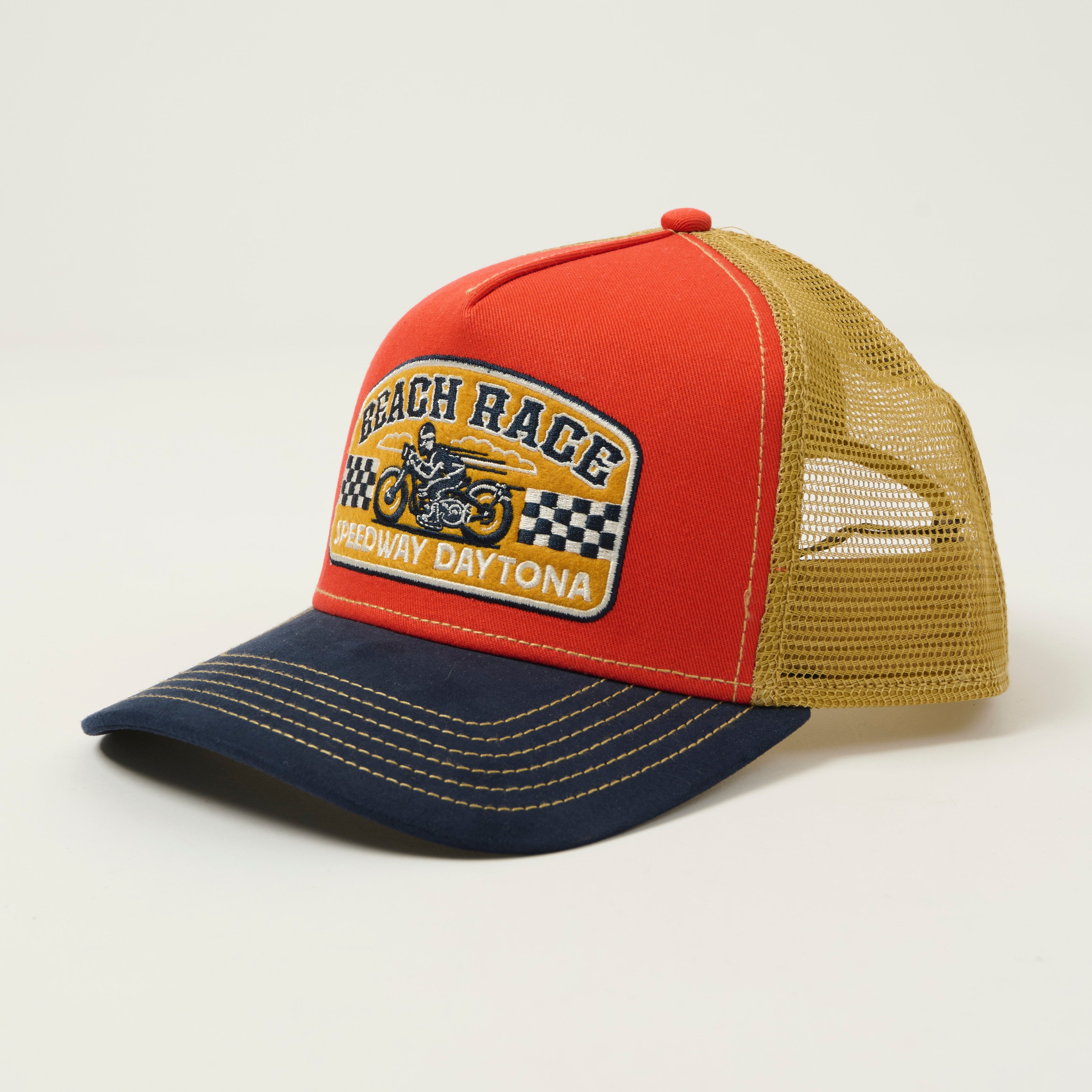JJ Hats 'Beach Race' Trucker Cap - Blue/Red