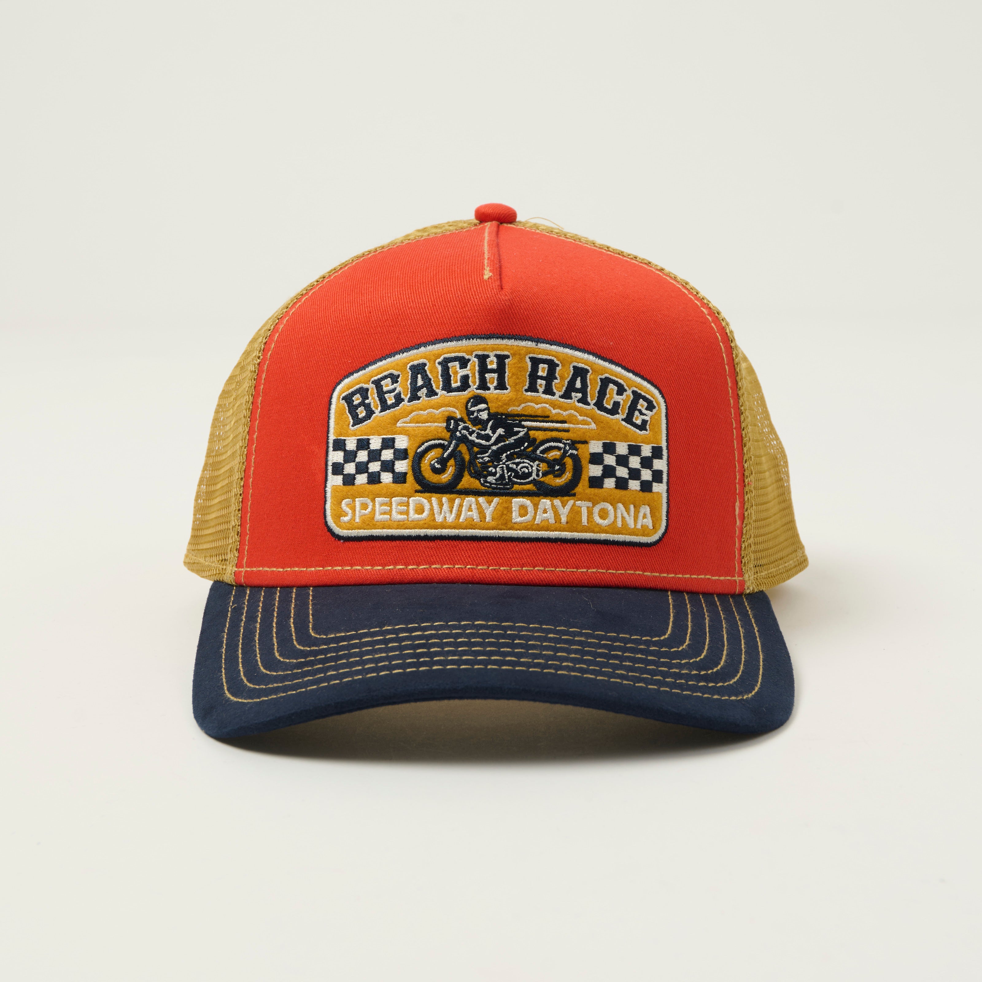 JJ Hats 'Beach Race' Trucker Cap - Blue/Red