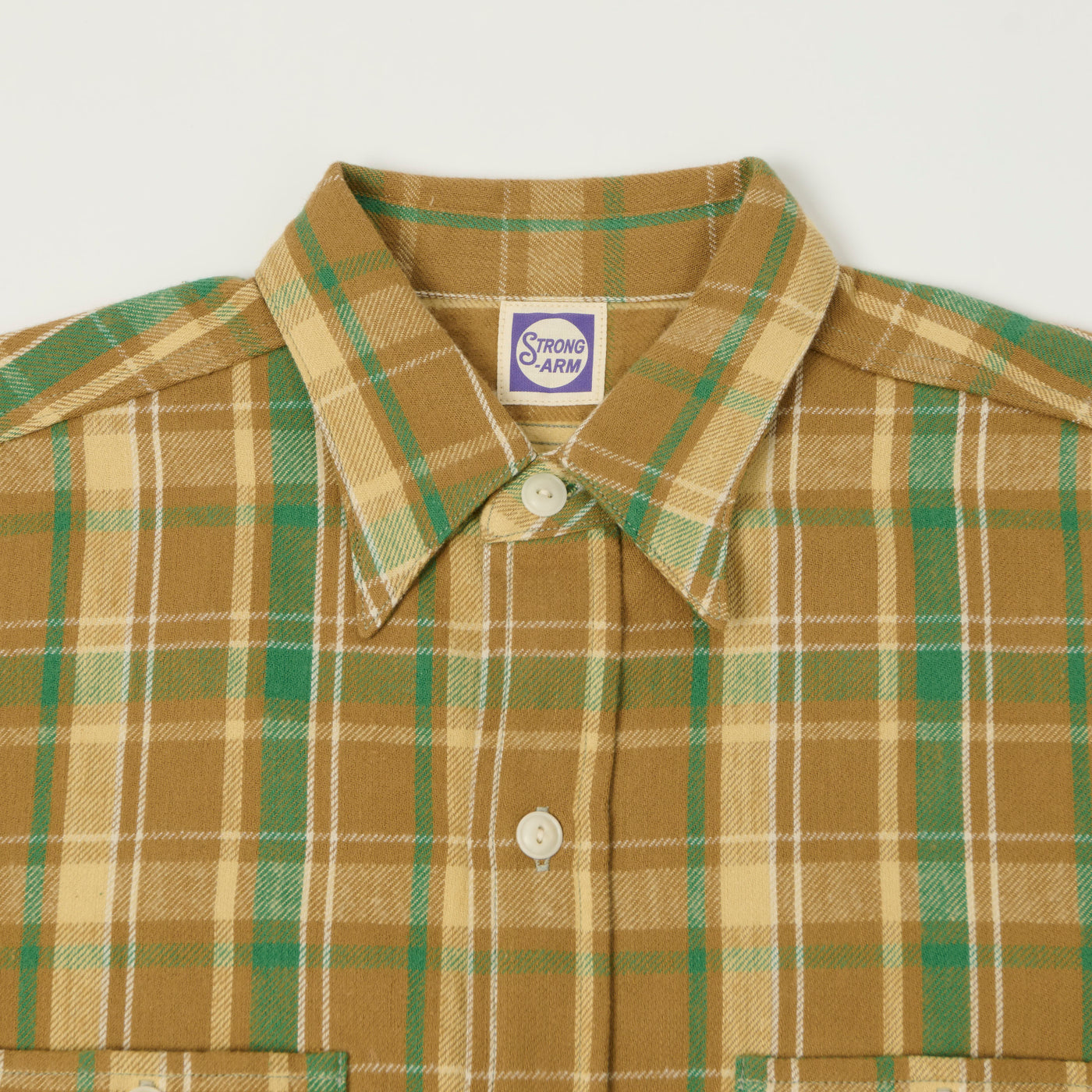 John Gluckow 1940s 'Storm' Flannel Shirt - Brown
