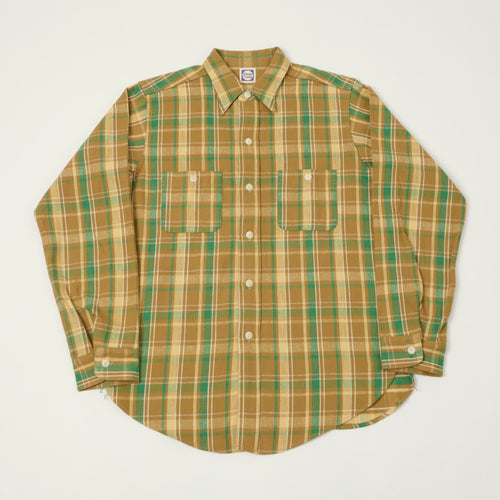 John Gluckow 1940s 'Storm' Flannel Shirt - Brown