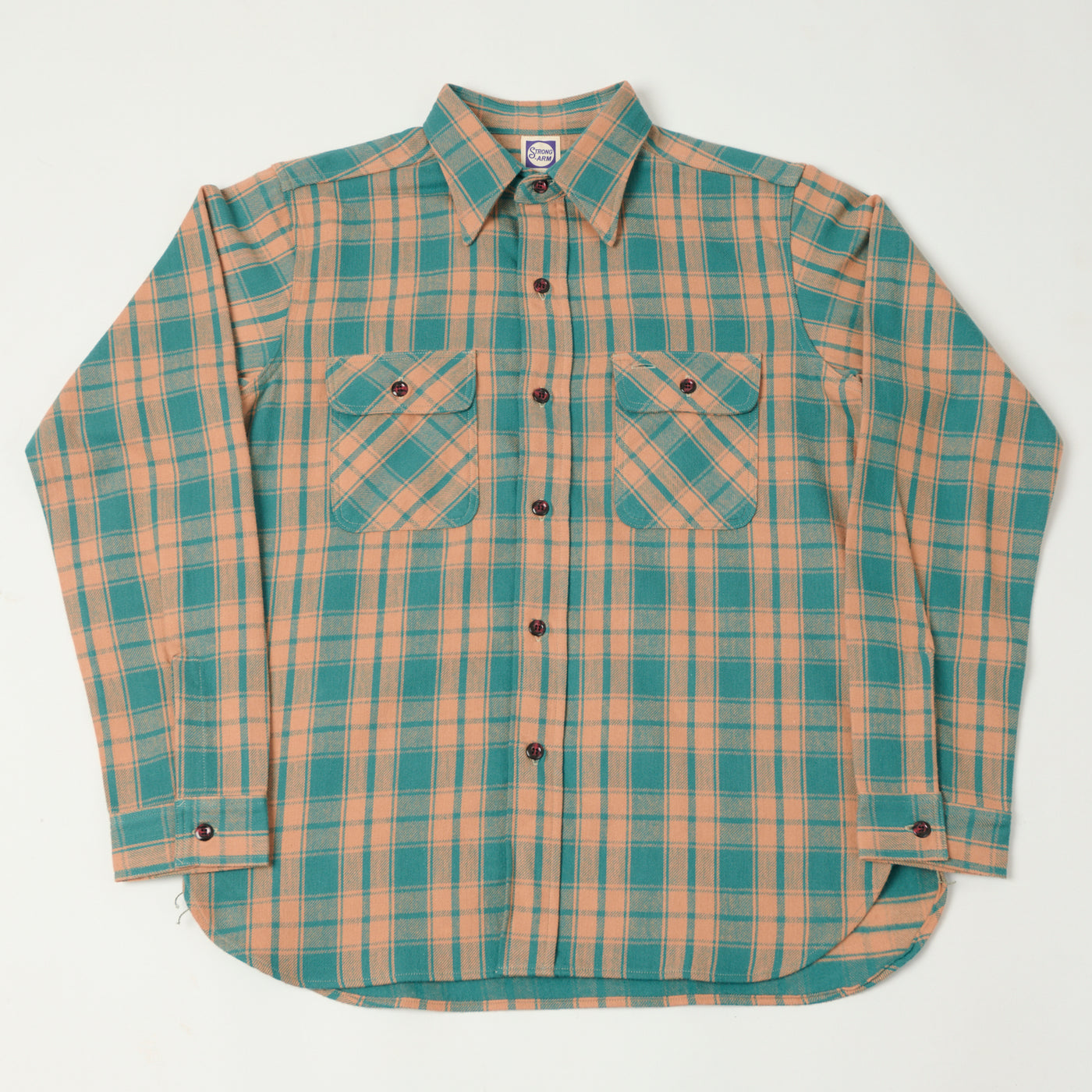 John Gluckow Lot. JG-06 'The Modern' Flannel Shirt - Salmon