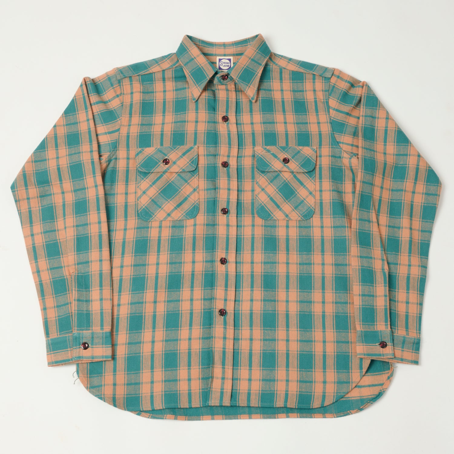 John Gluckow Lot. JG-06 'The Modern' Flannel Shirt - Salmon