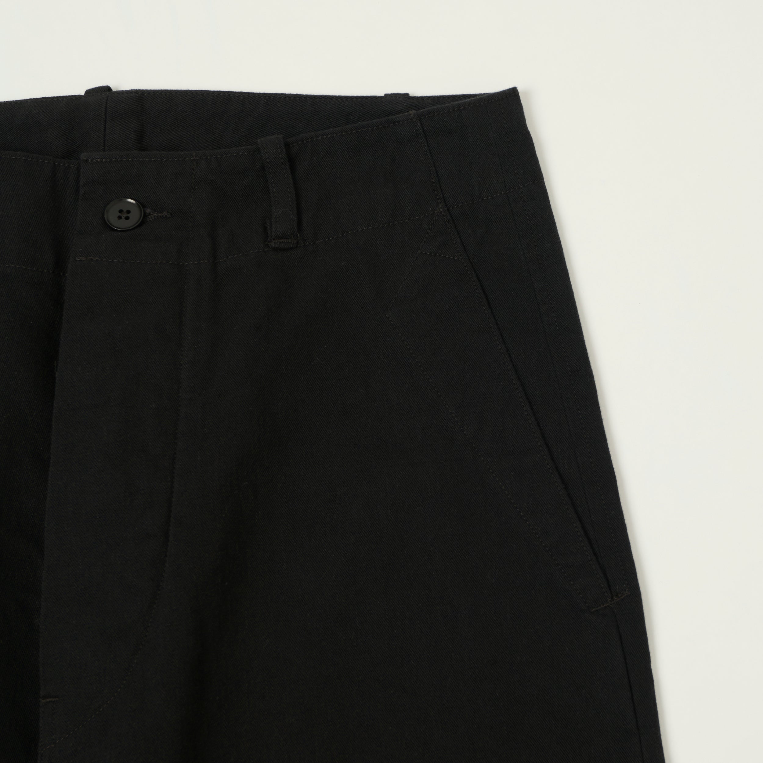 Kaptain Sunshine Cotton Drill Wide Pants - Black