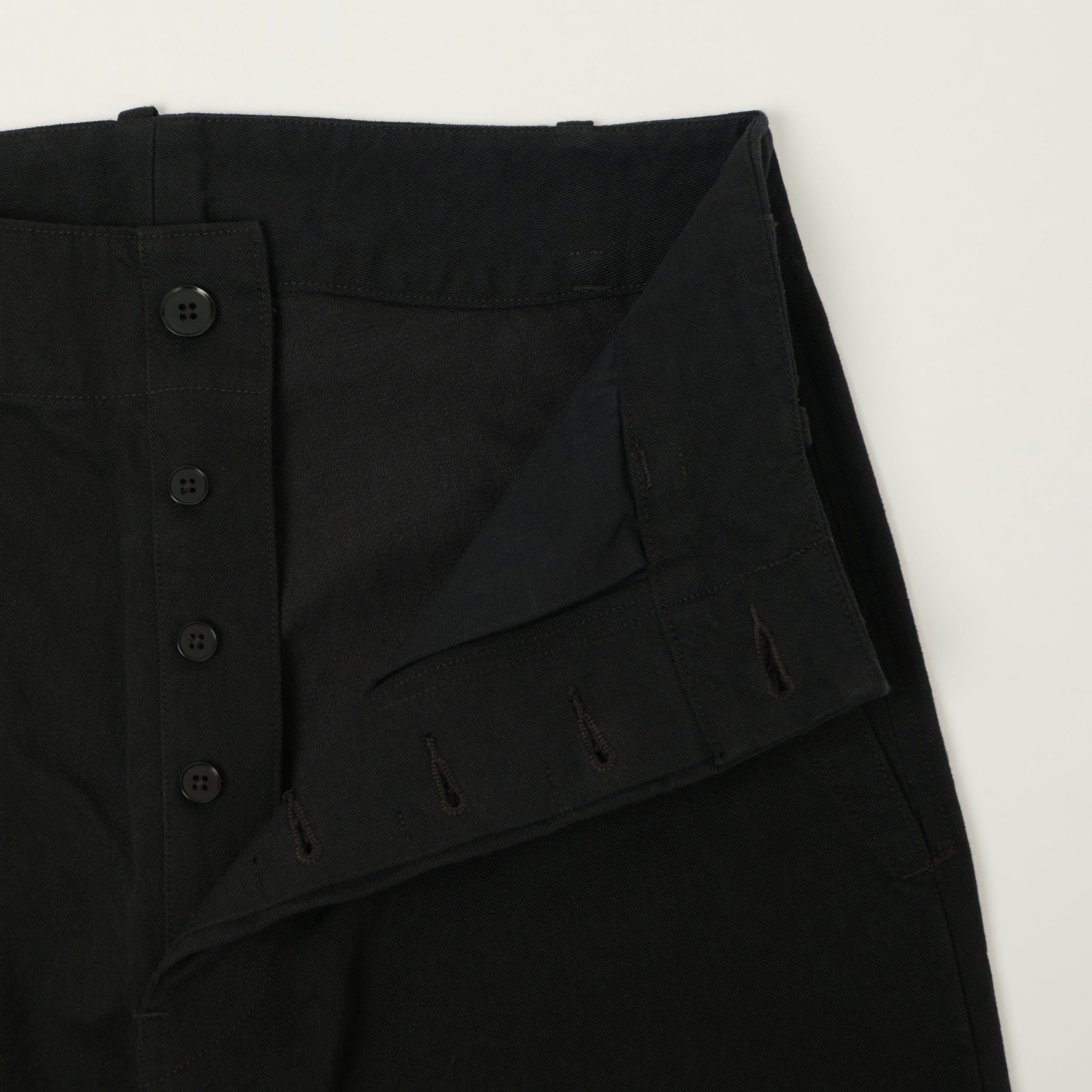 Kaptain Sunshine Cotton Drill Wide Pants - Black