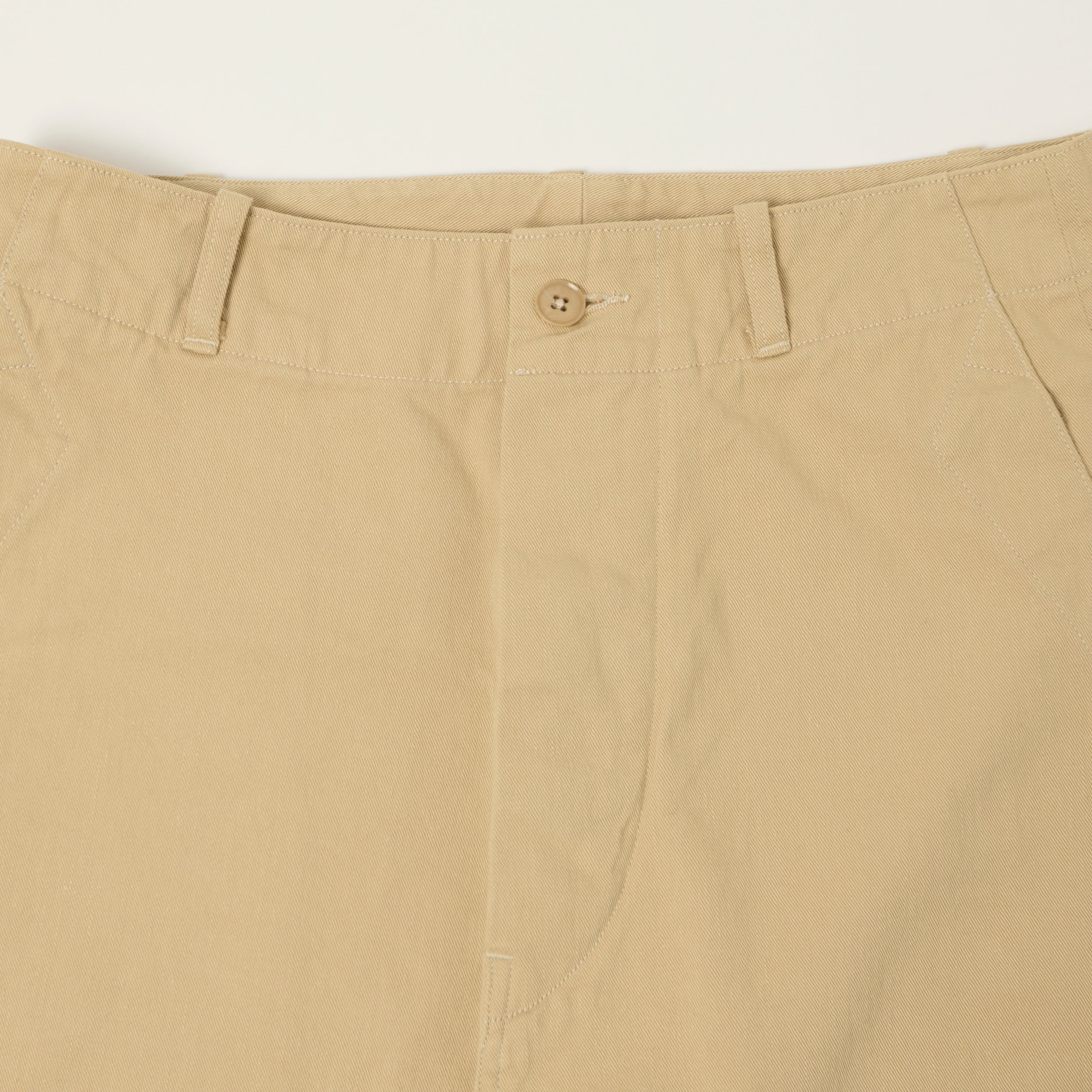 Kaptain Sunshine Cotton Drill Wide Pants - Khaki