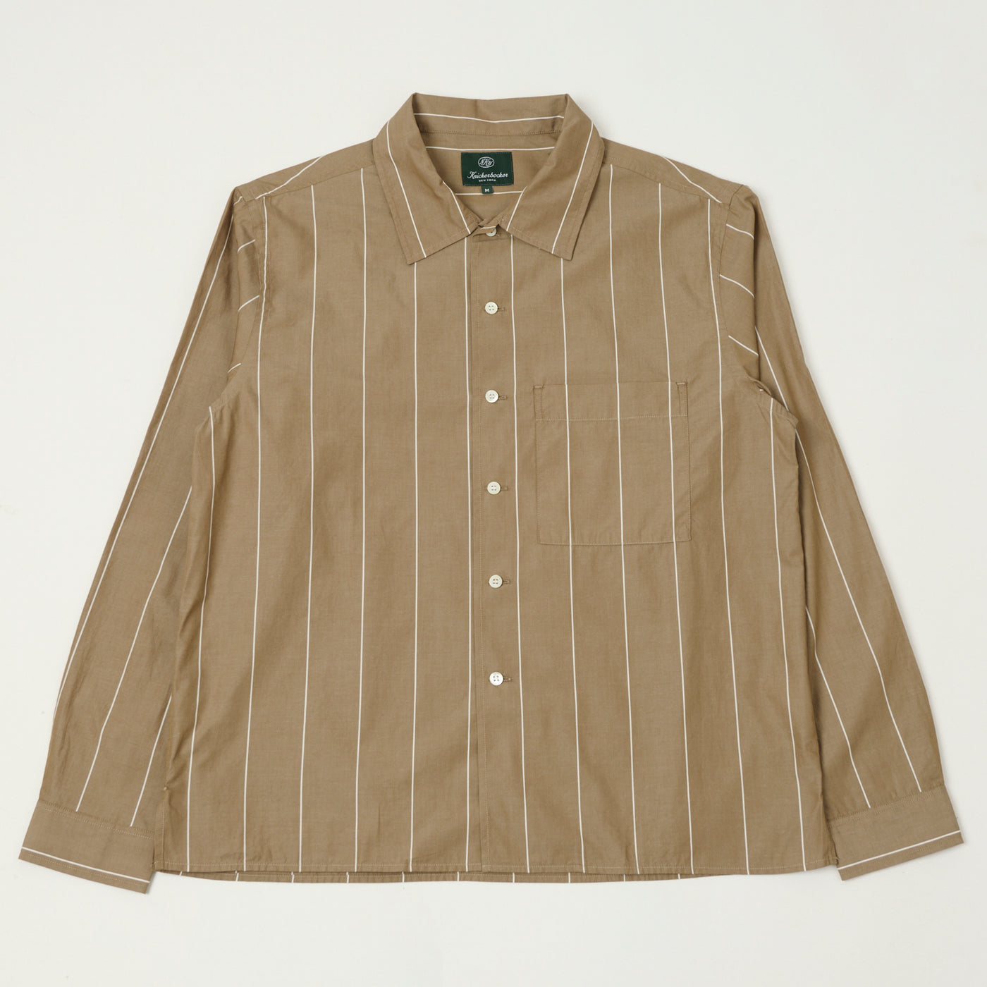 Knickerbocker Bowery Fine Cotton Shirt - Brown/White Stripe