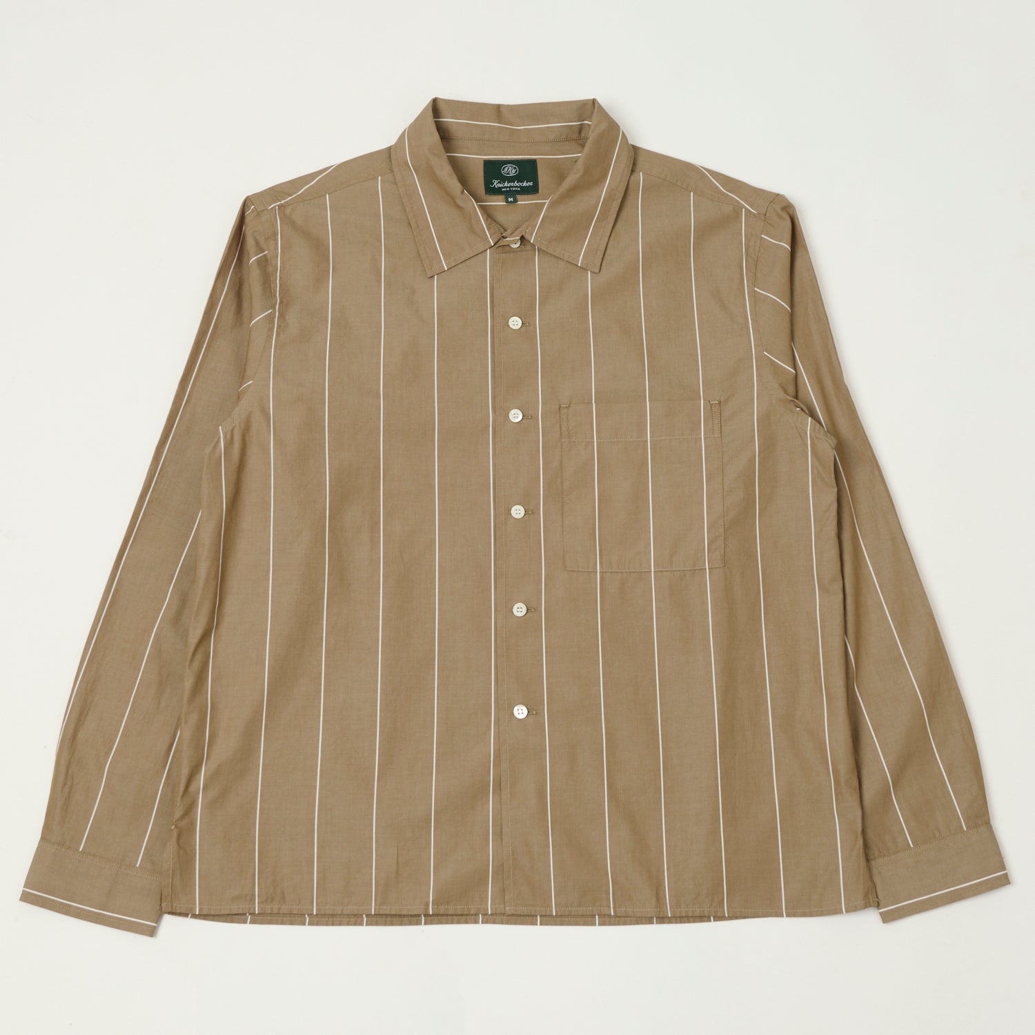 Knickerbocker Bowery Fine Cotton Shirt - Brown/White Stripe
