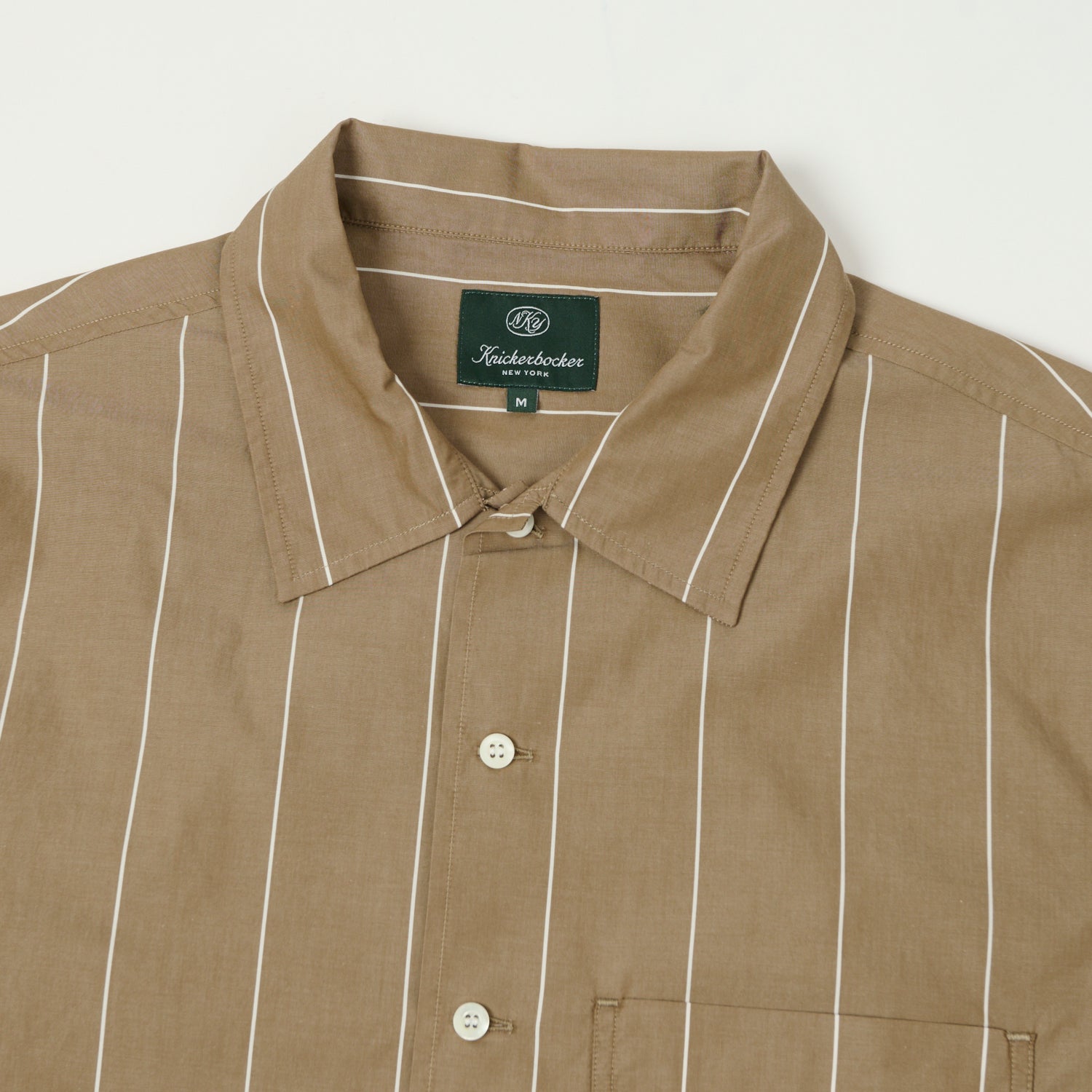 Knickerbocker Bowery Fine Cotton Shirt - Brown/White Stripe
