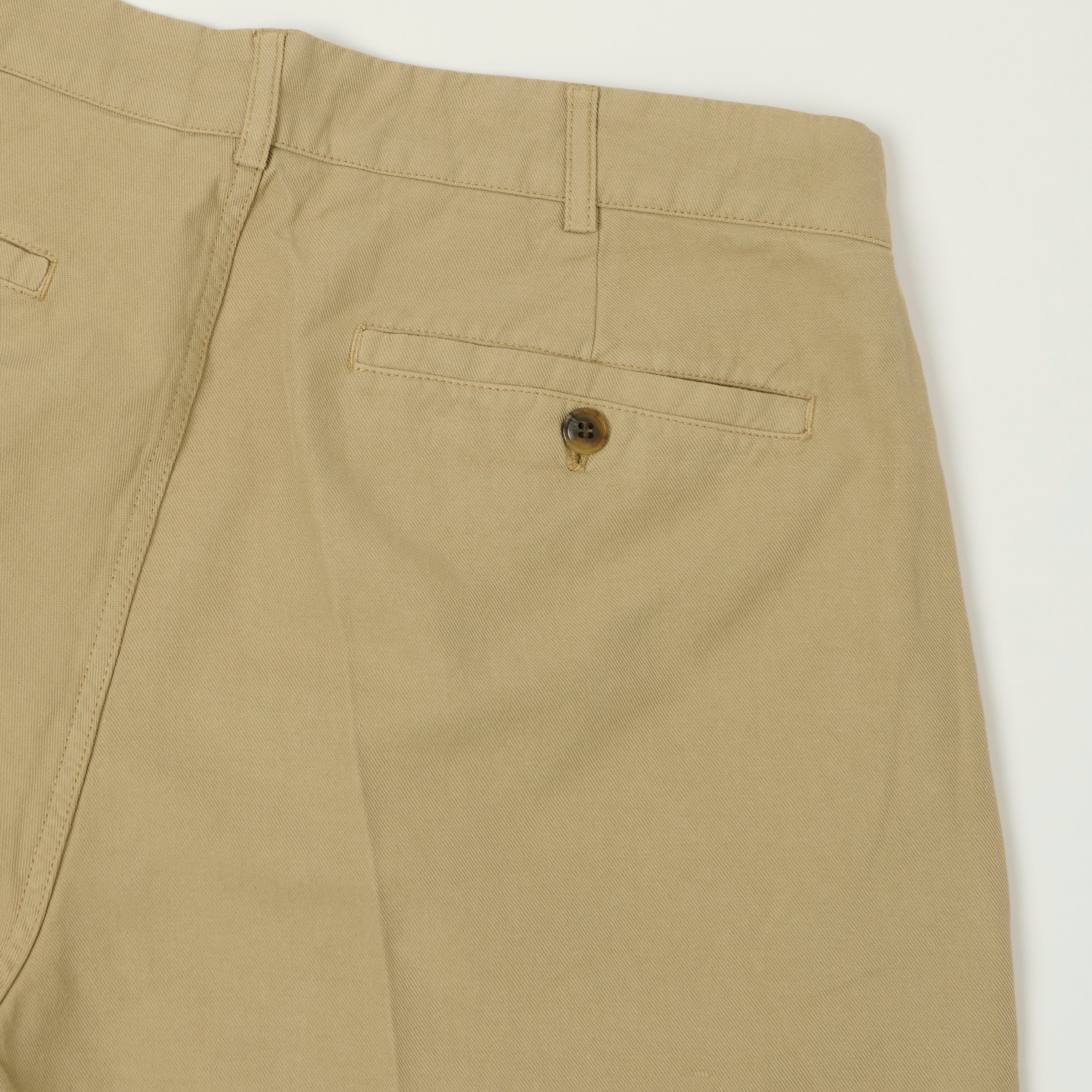 Knickerbocker 'Canal' Pleated Cotton Linen Shorts - Khaki